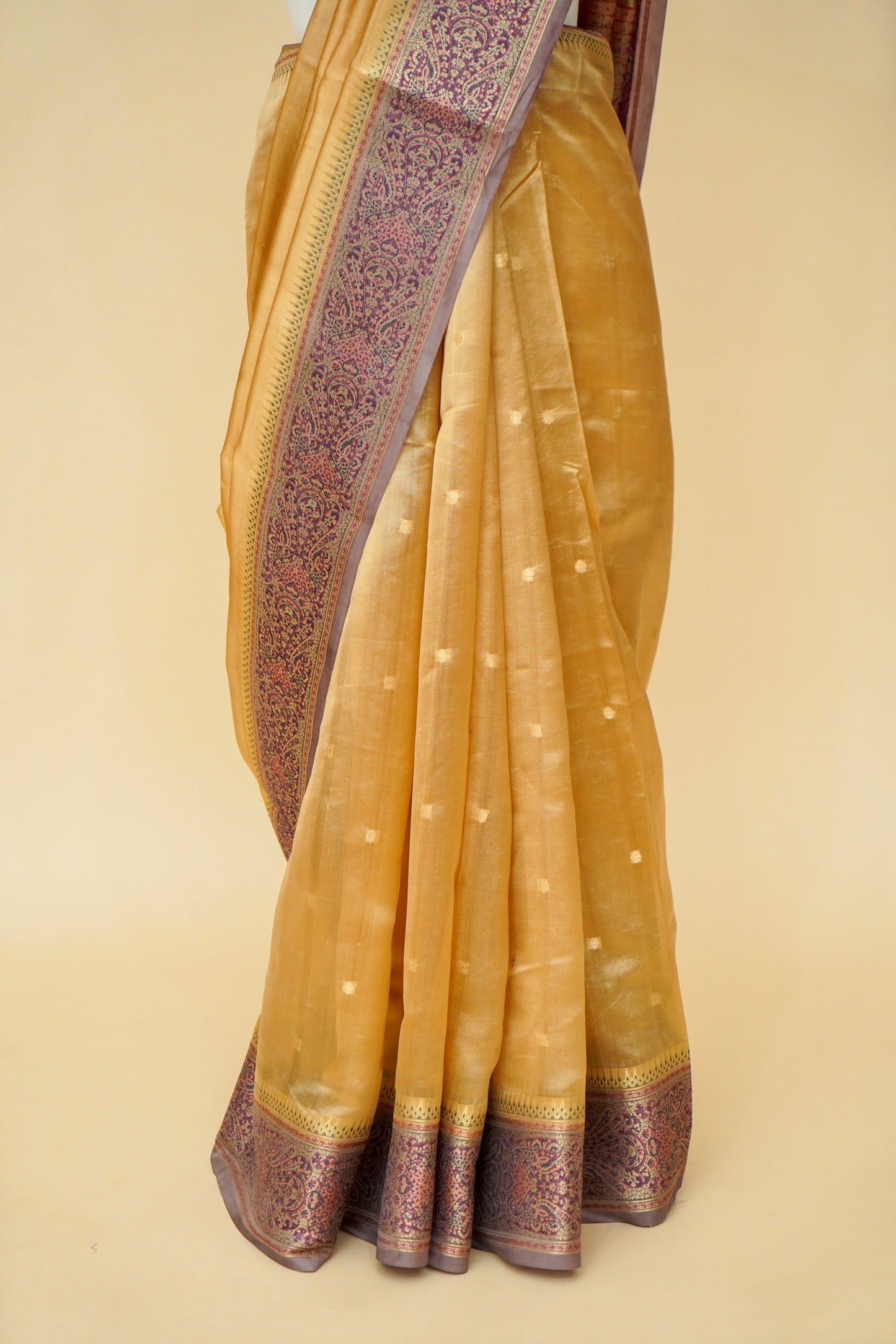 Mango Katan Silk Saree with Jamawar Pallu & Premium Blouse
