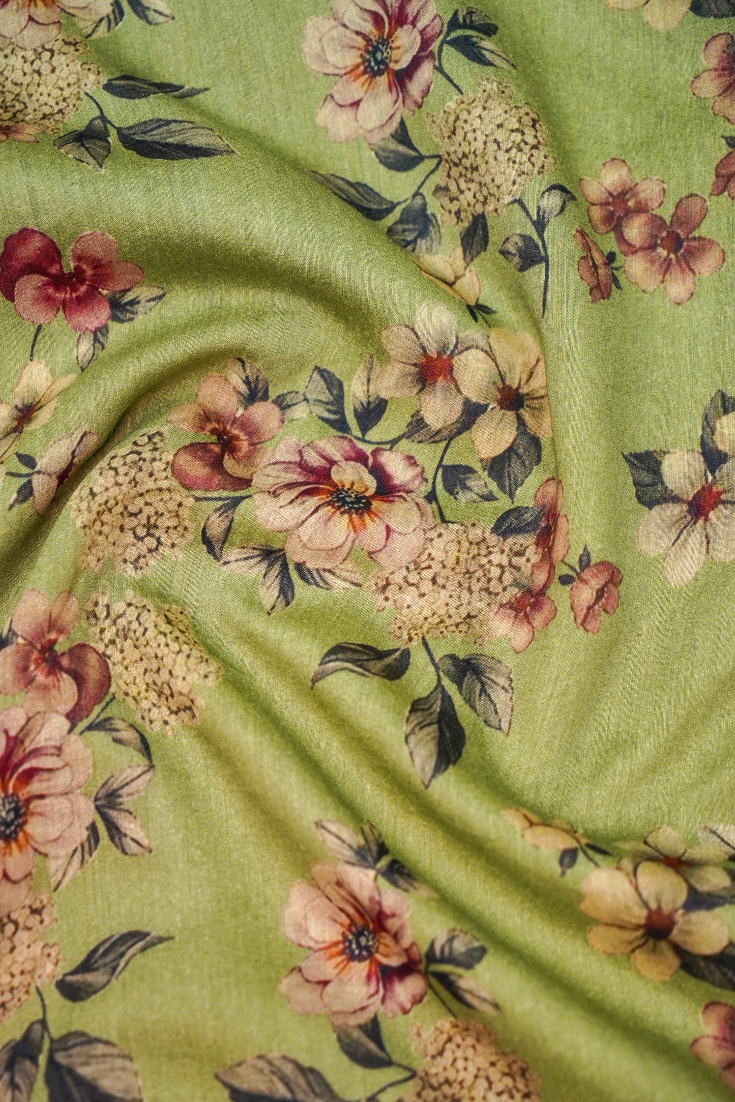 Pure Munga Silk Floral Print Saree with Zari Border