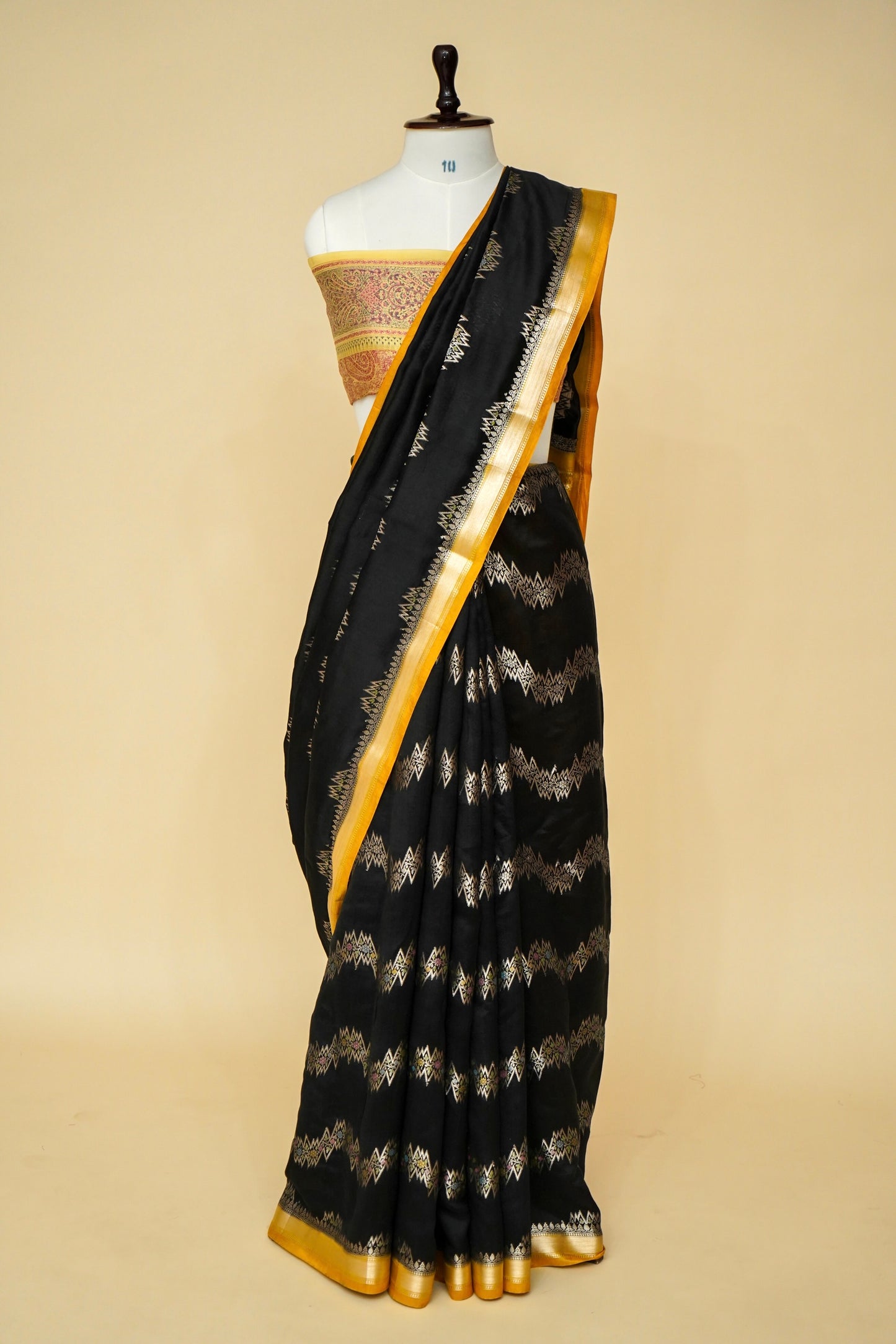 Designer Chinya Silk Banarasi Saree with Aada Jaal Weaving By kalakari
