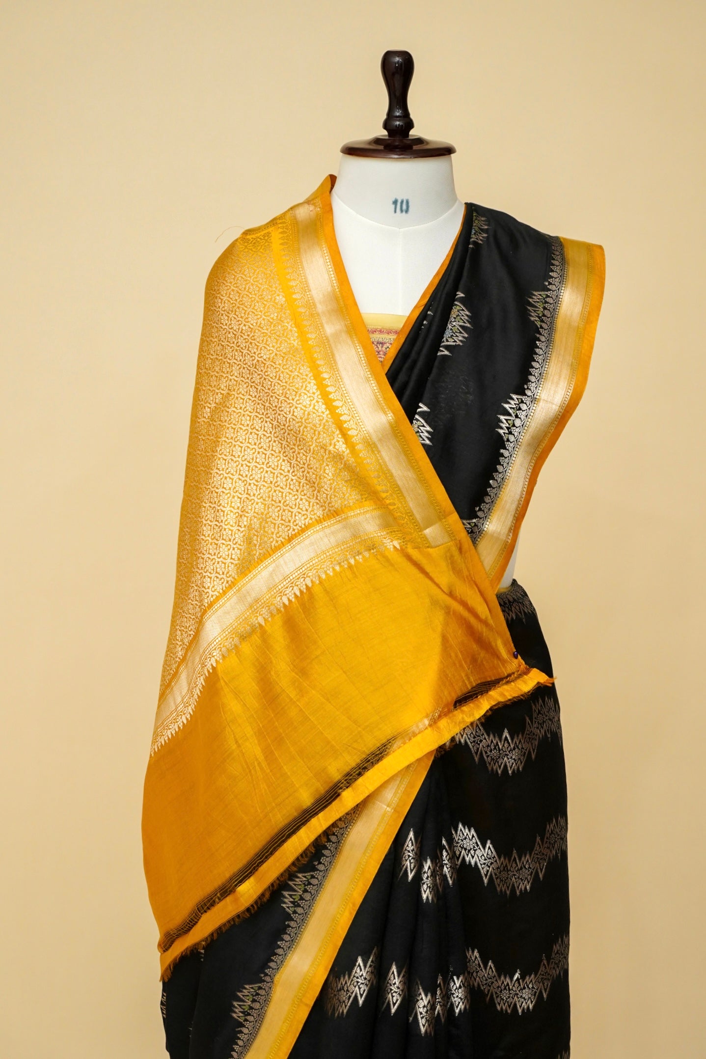Designer Chinya Silk Banarasi Saree with Aada Jaal Weaving