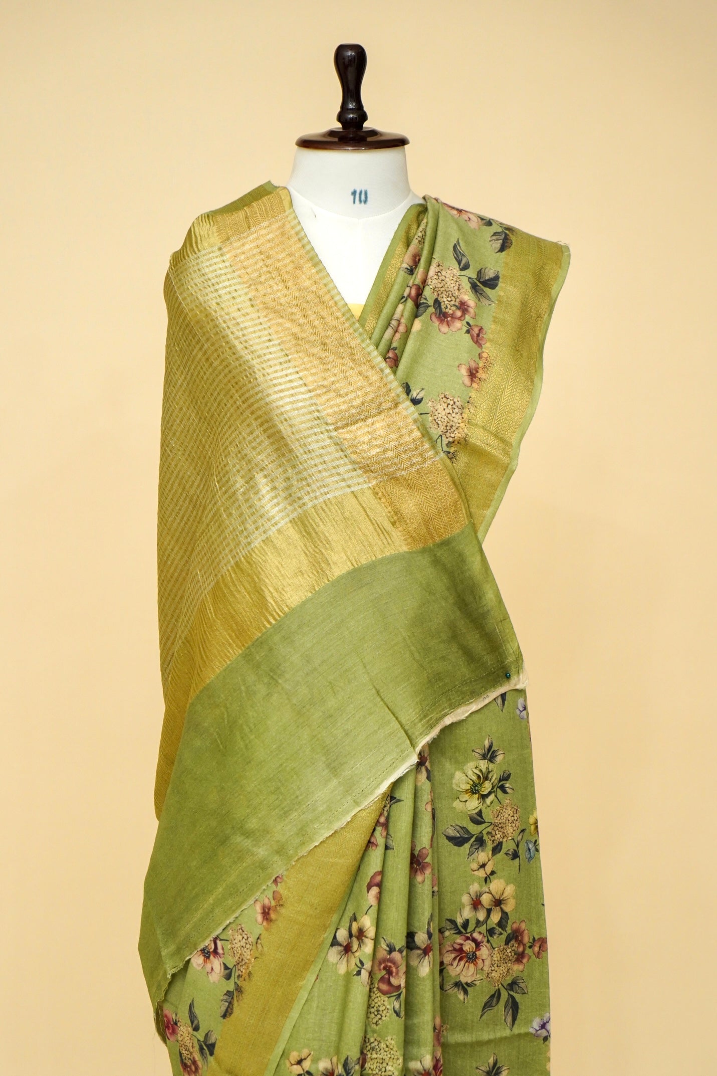 Pure Munga Silk Floral Print Saree with Zari Border