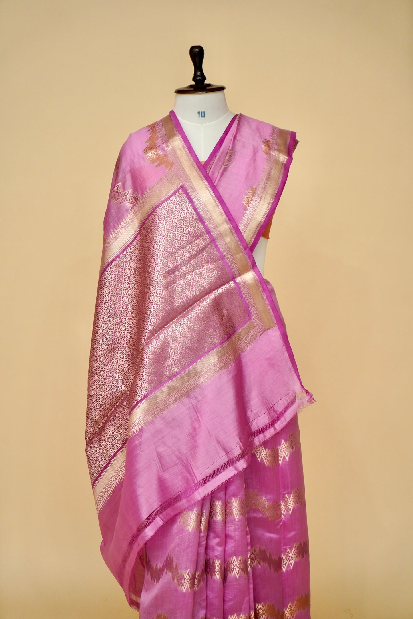 Rangkaat Chinya Silk Banarasi Saree with Aada Jaal Weaving