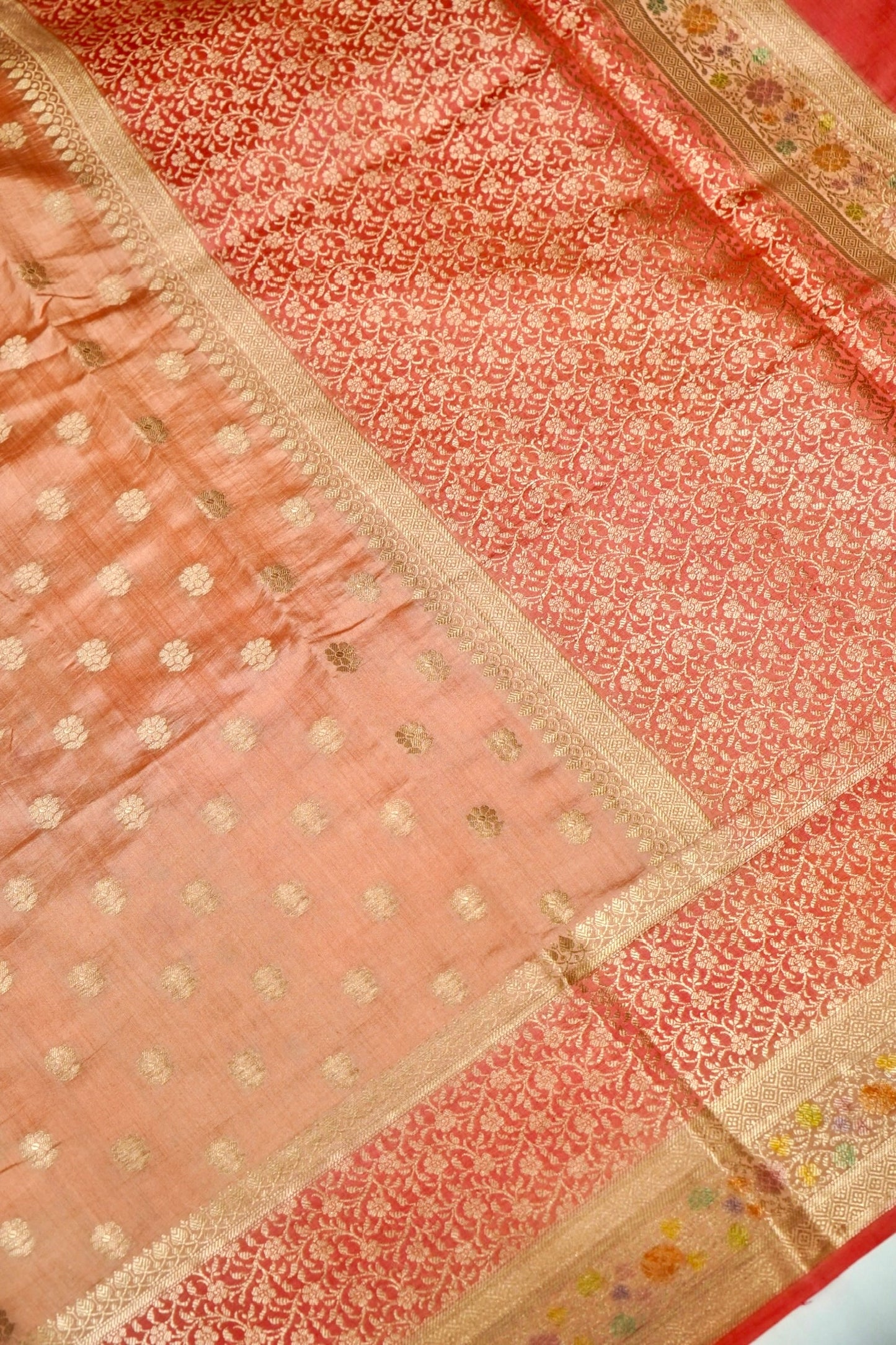 Ultra-Soft Pure Chinya Silk Banarasi Saree with Minakari Weaving