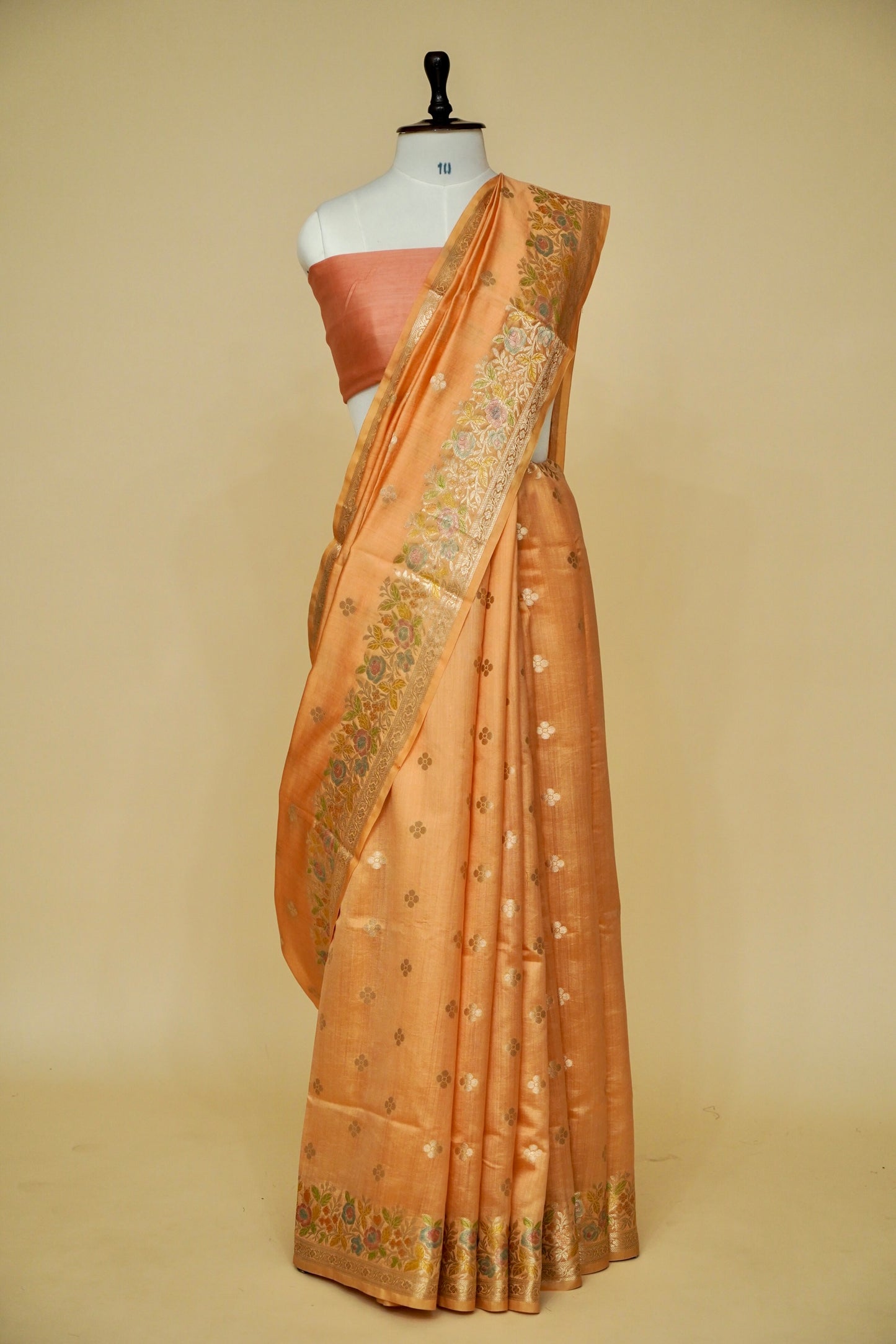 Ultra-Soft Pure Chinya Silk Banarasi Saree with Minakari By Kalakari