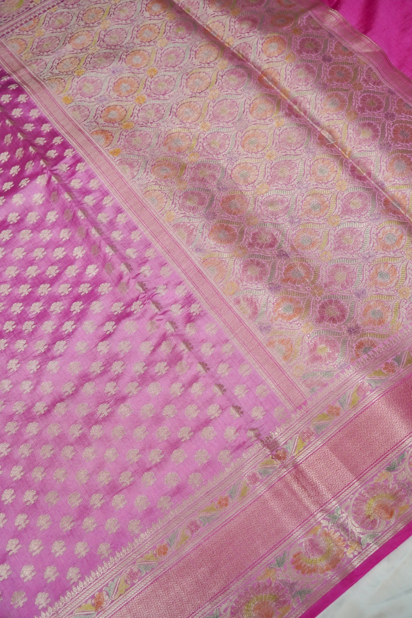 Ultra-Soft Chinya Silk Banarasi Saree with Minakari Weaving