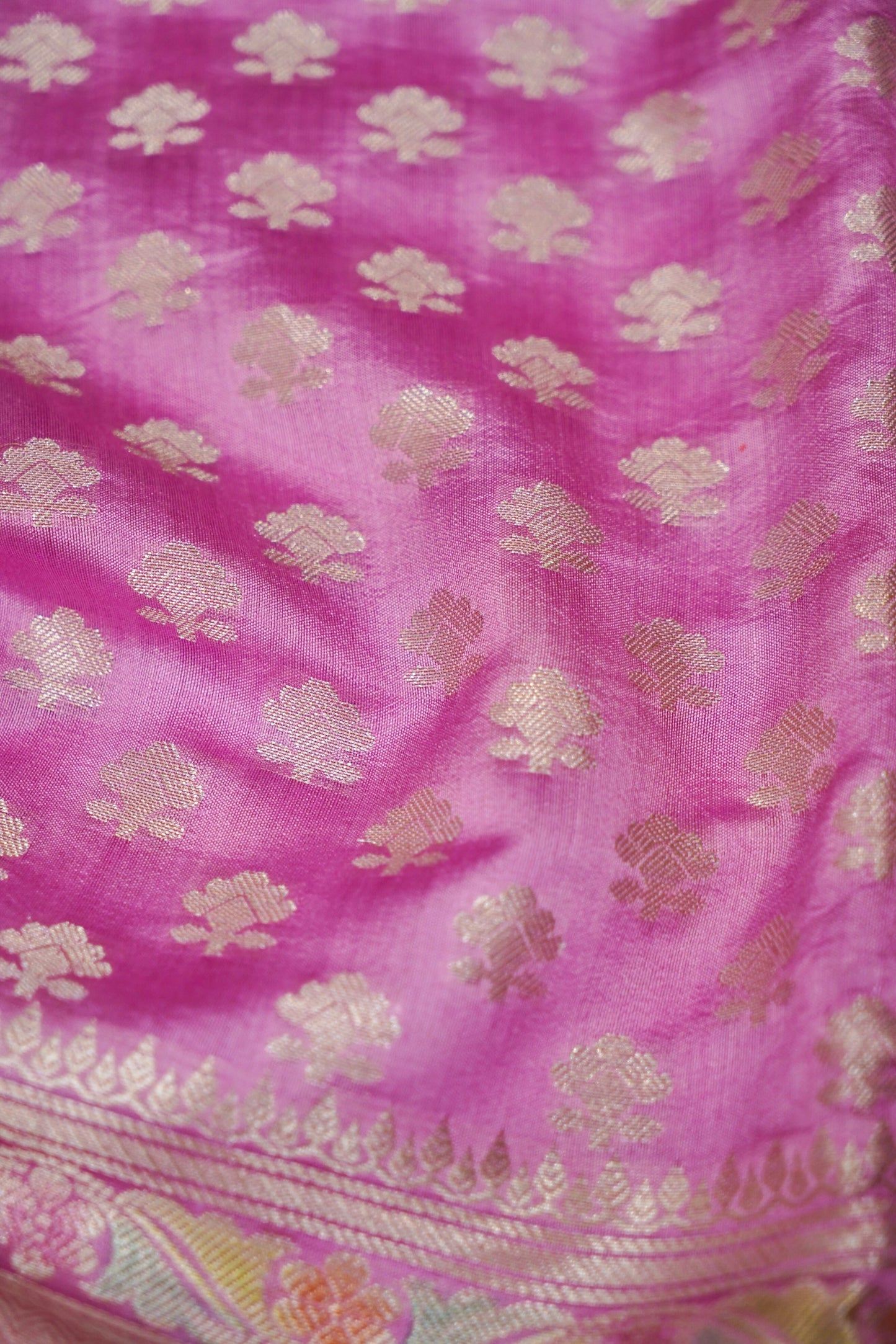 Ultra-Soft Chinya Silk Banarasi Saree with Minakari Weaving