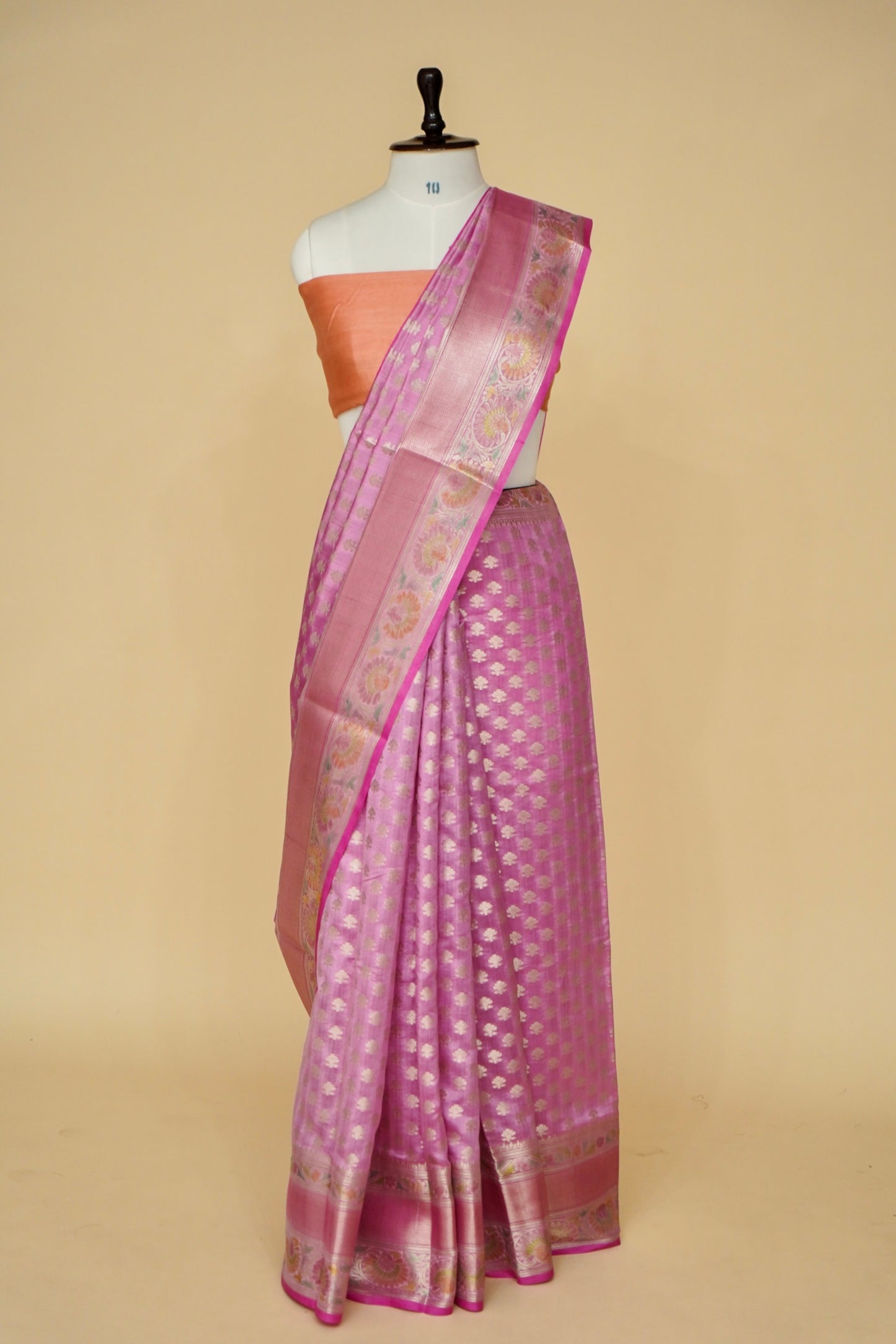 Ultra-Soft Chinya Silk Banarasi Saree with Minakari Weaving By Kalakari