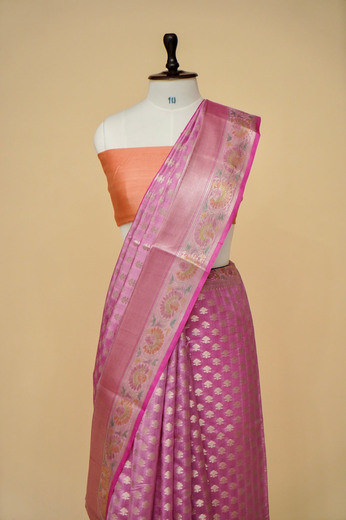 Ultra-Soft Chinya Silk Banarasi Saree with Minakari Weaving