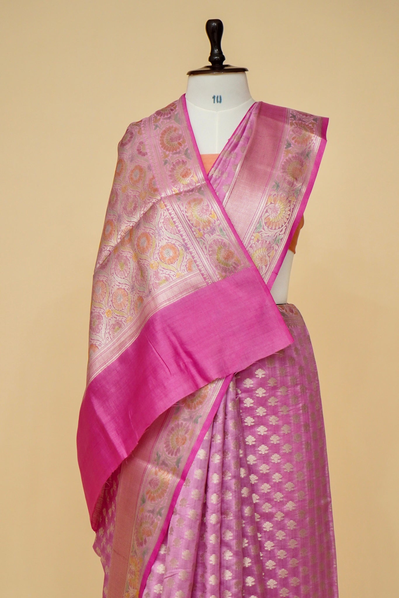 Ultra-Soft Chinya Silk Banarasi Saree with Minakari Weaving