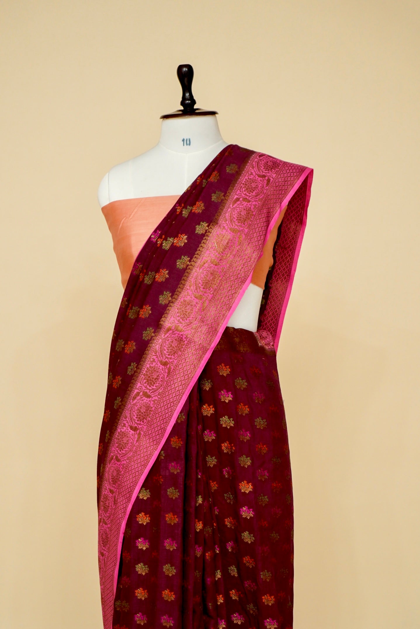 Pure Munga Silk Banarasi Saree with Contrast Border By Kalakari
