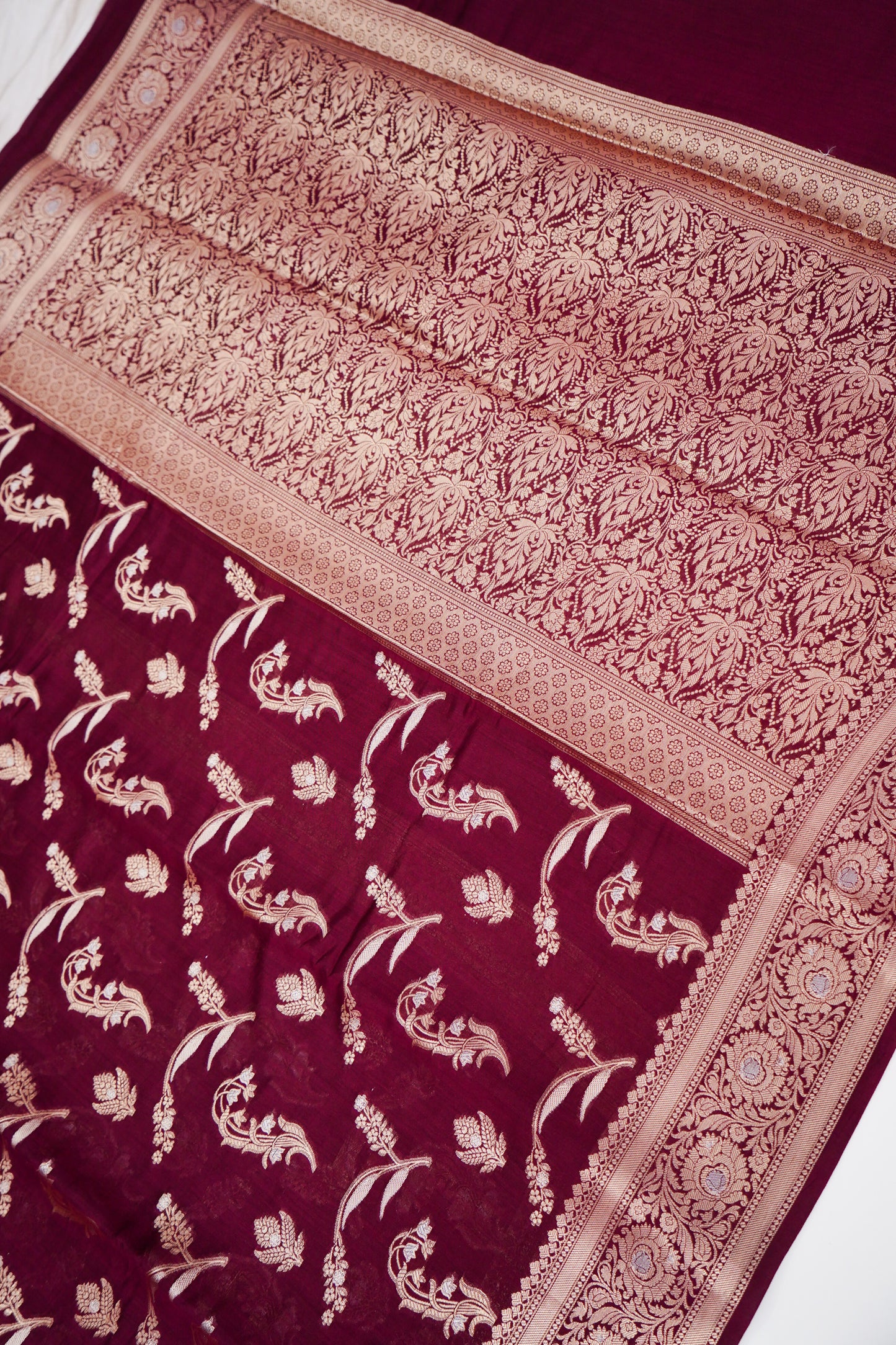 Pure Chinya Katan Silk Jaal Weaving Saree