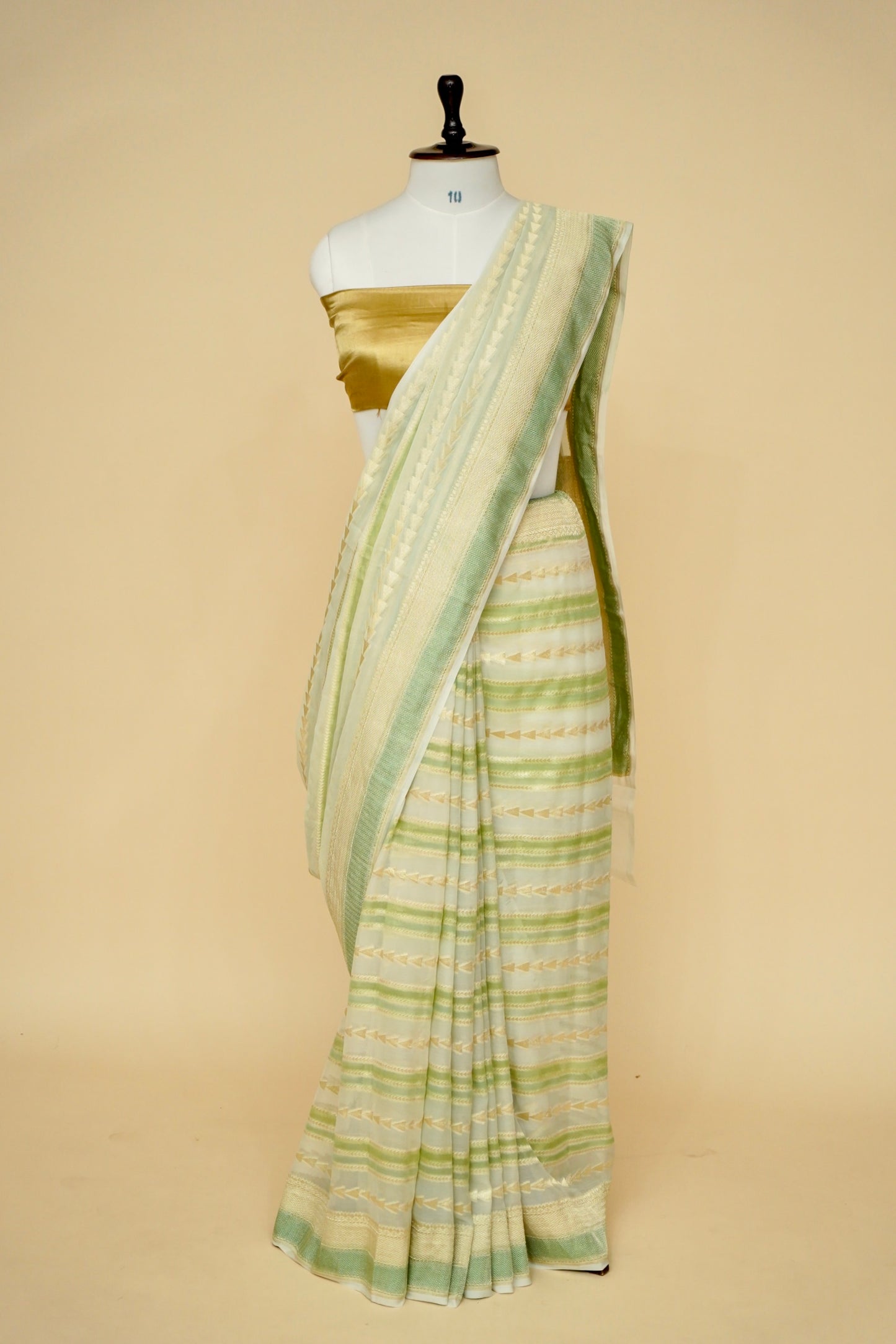 Pure Banarasi Khaddi Georgette Saree with Rangkat Design By Kalakari