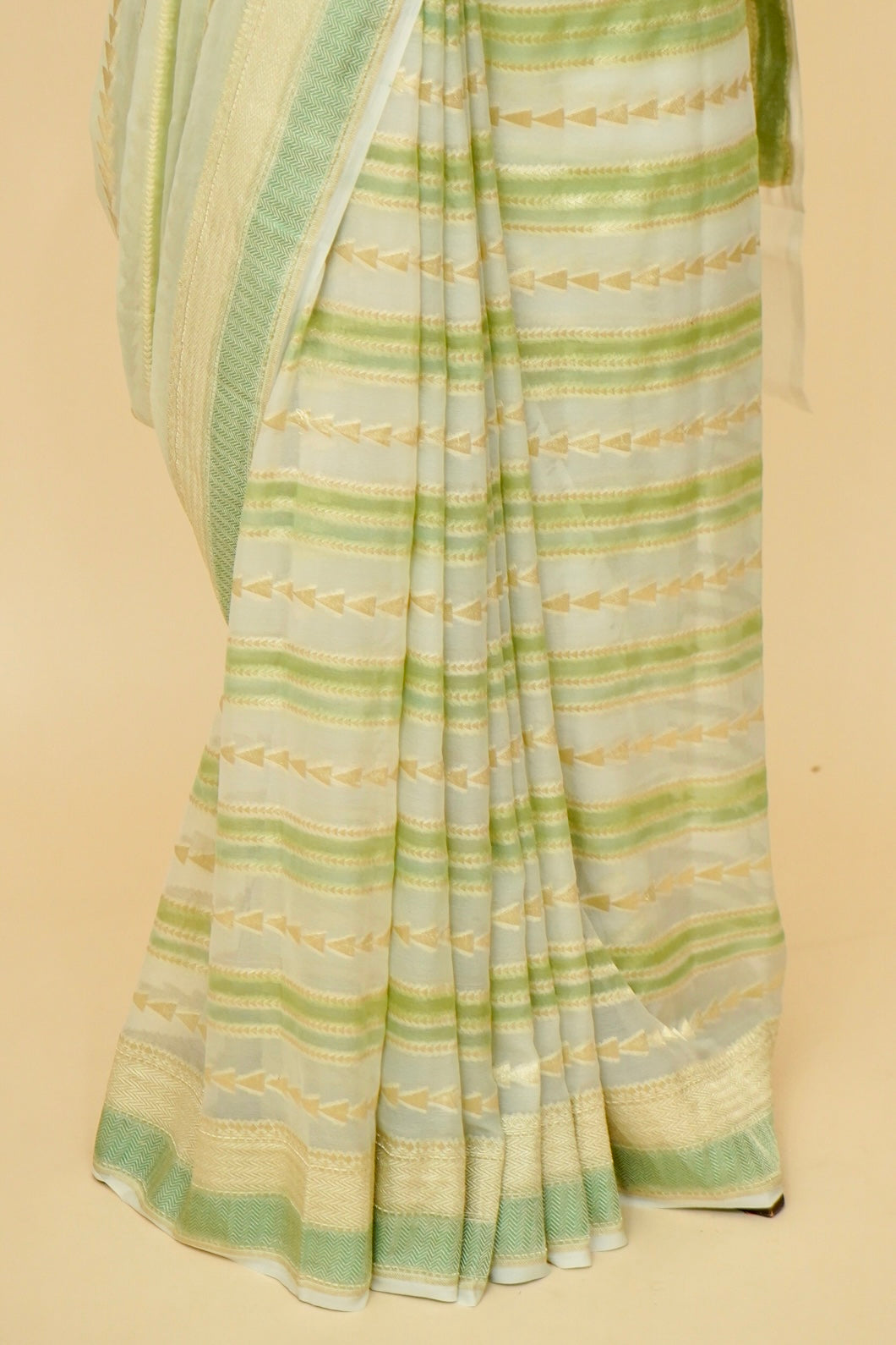 Pure Banarasi Khaddi Georgette Saree with Rangkat Design