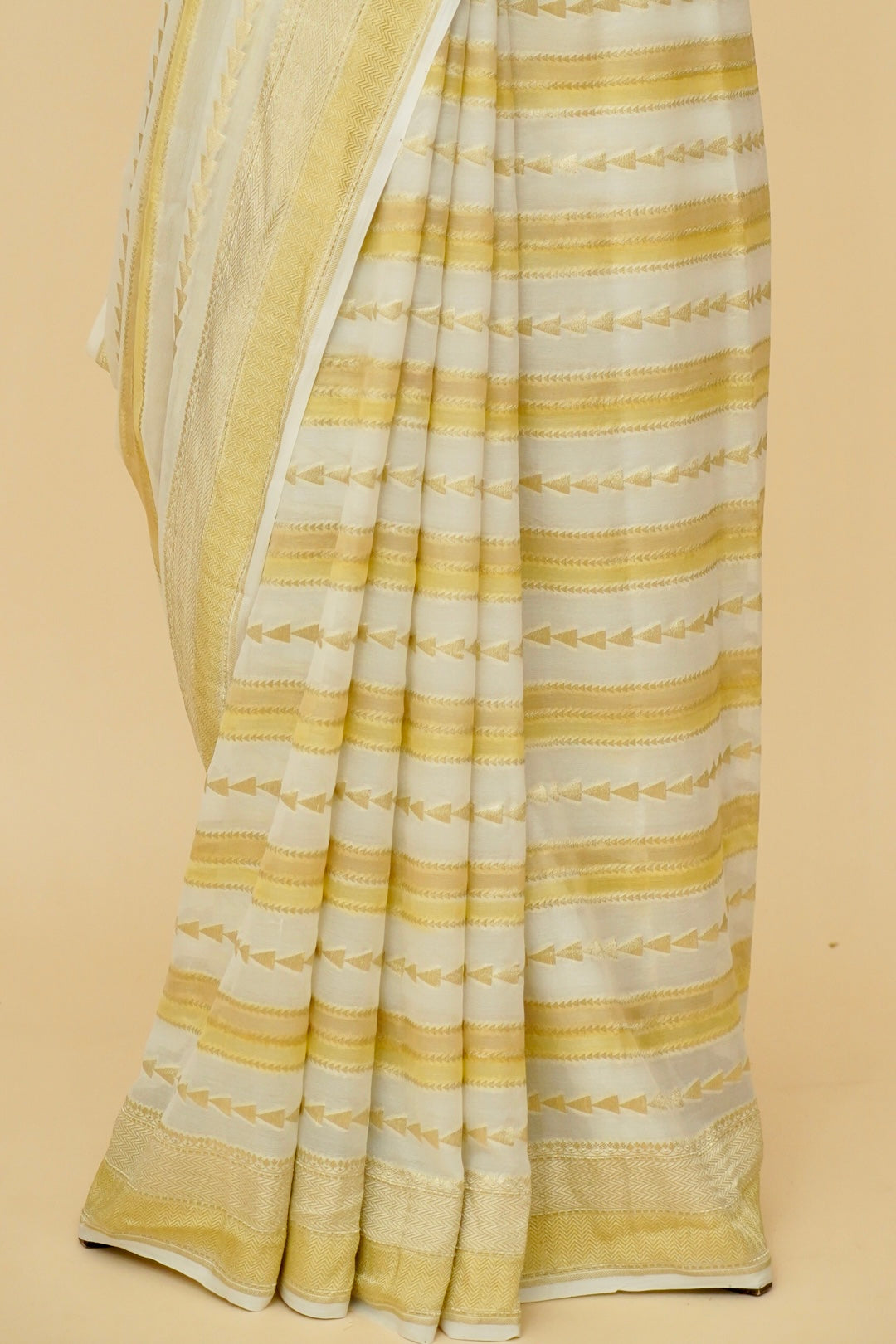 Pure Banarasi Khaddi Georgette Saree with Rangkat Pattern