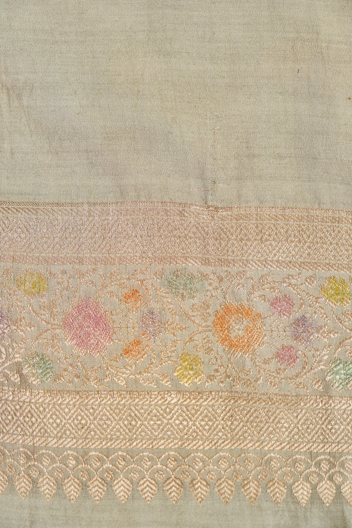 Ultra-Soft Pure Chinya Silk Banarasi Saree with Minakari
