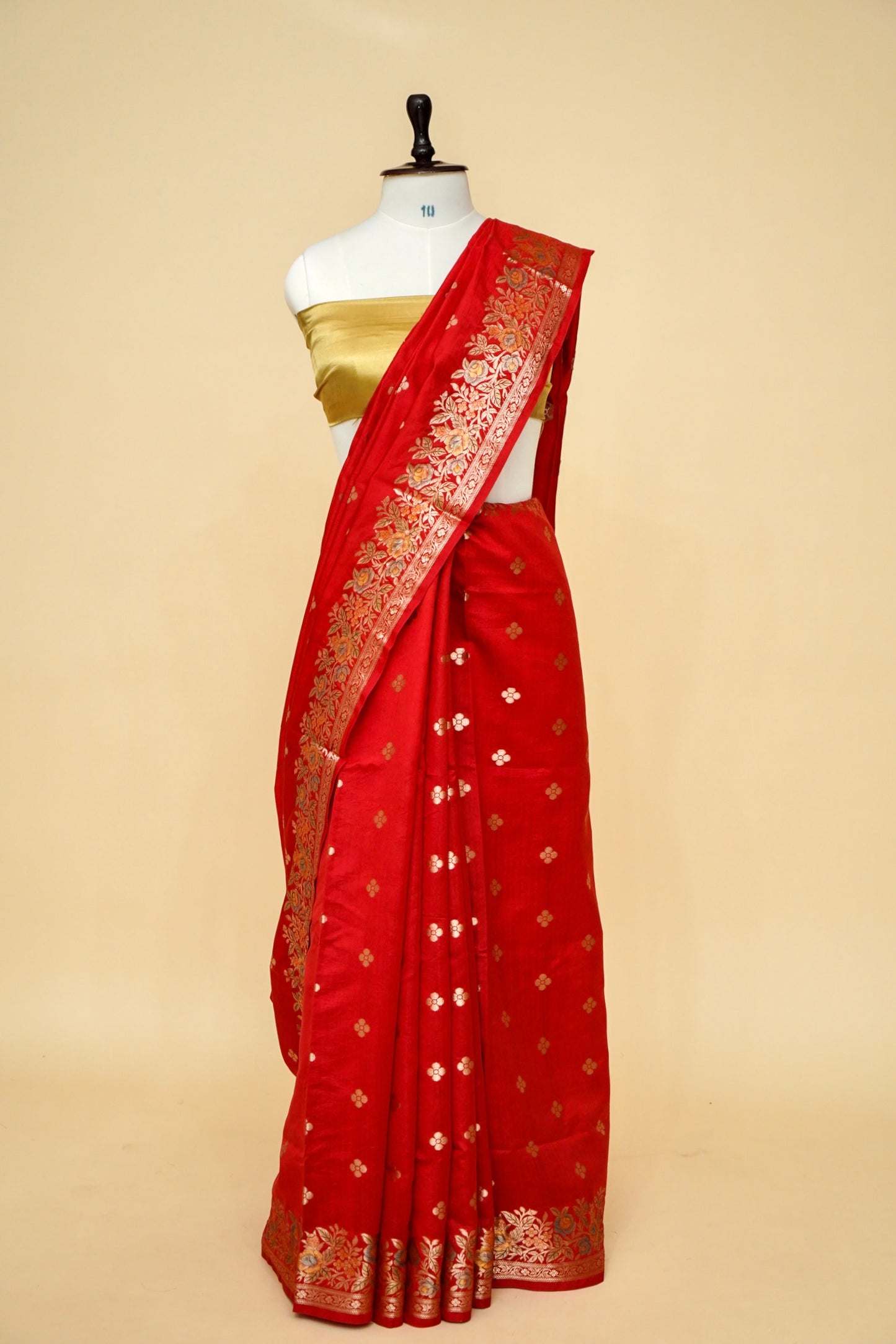 Ultra-Soft Pure Chinya Silk Banarasi Saree with Minakari Work By Kalakari