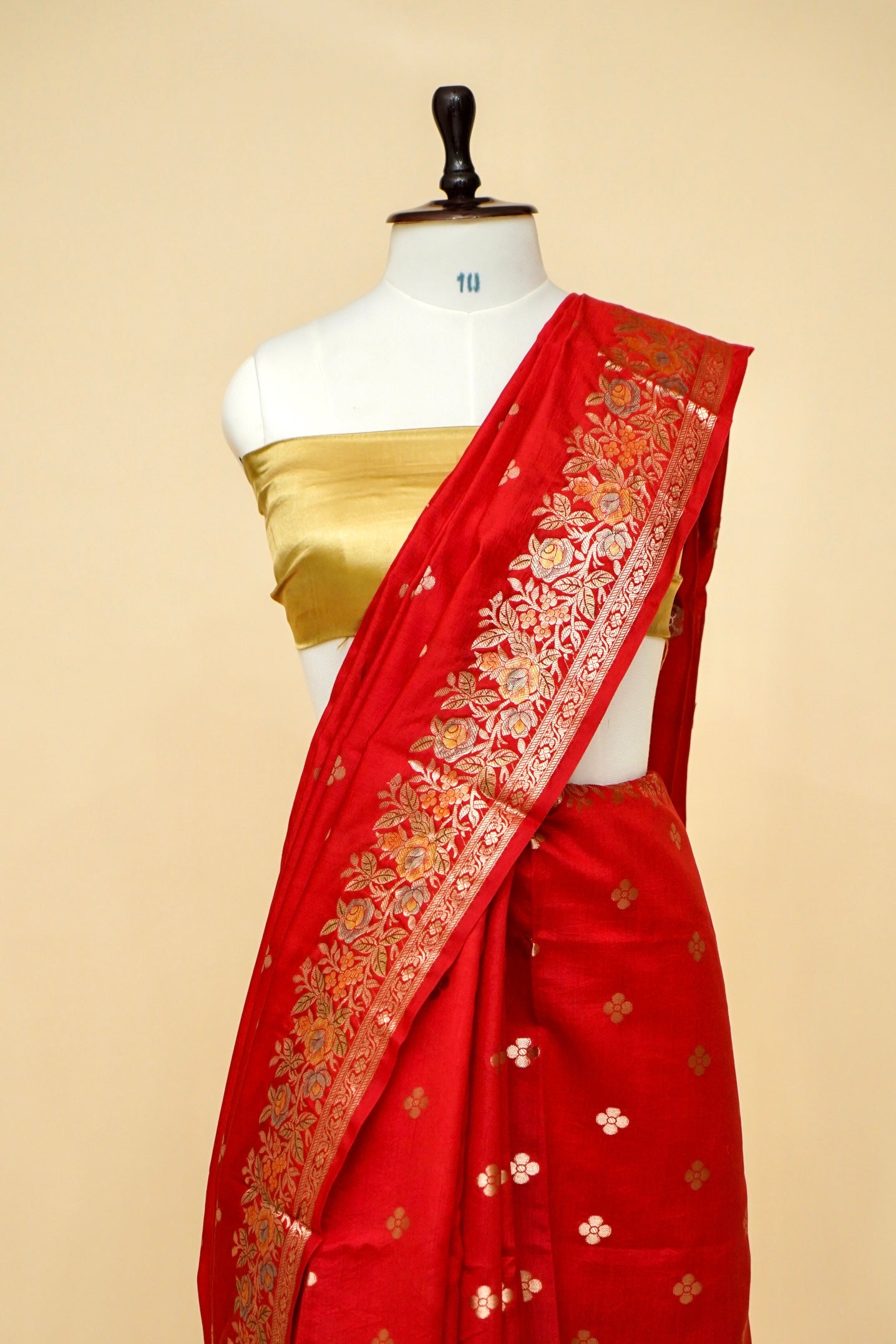 Ultra-Soft Pure Chinya Silk Banarasi Saree with Minakari