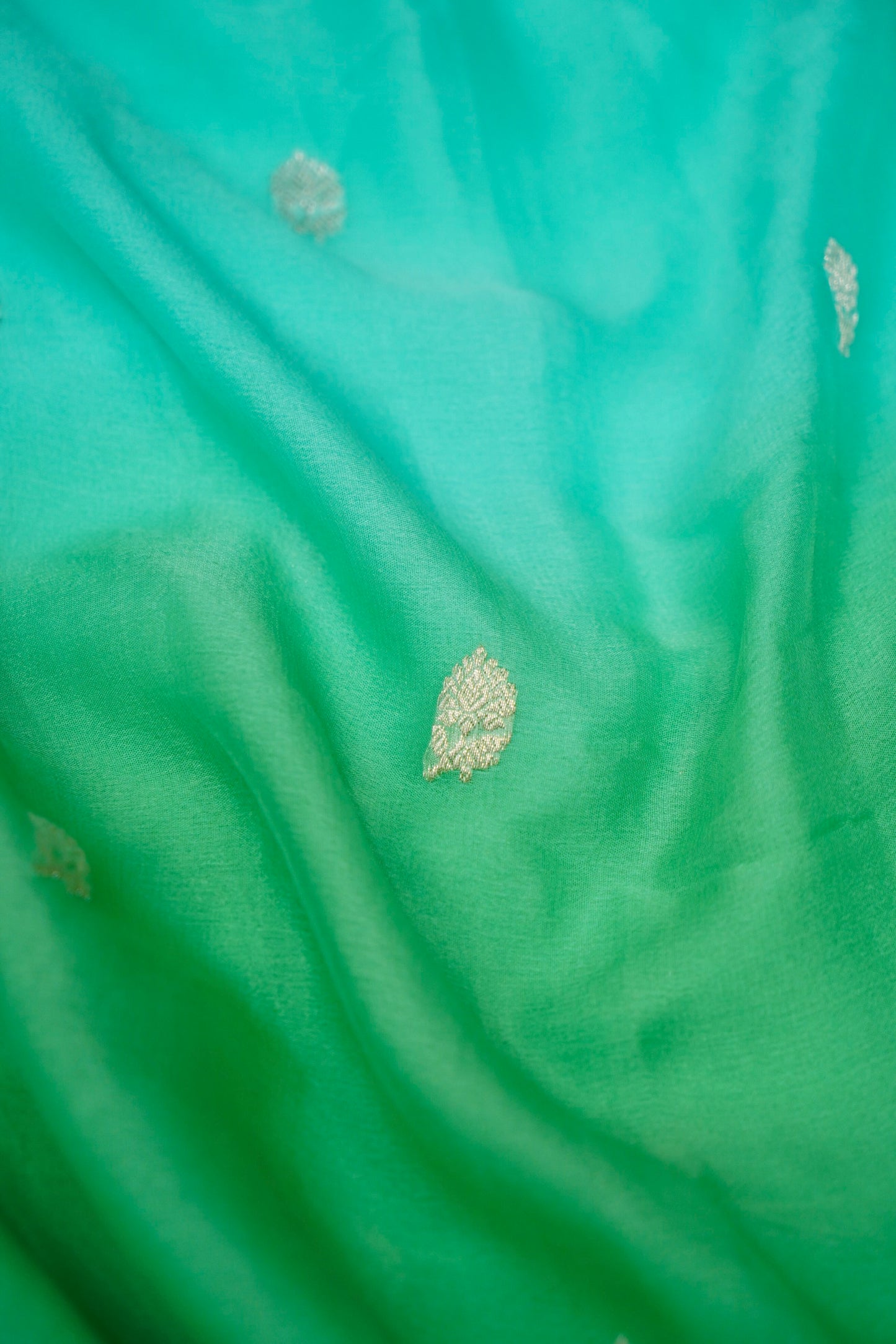 Pure Banarasi Dual-Color Khaddi Georgette Saree with Kadhwa Buta