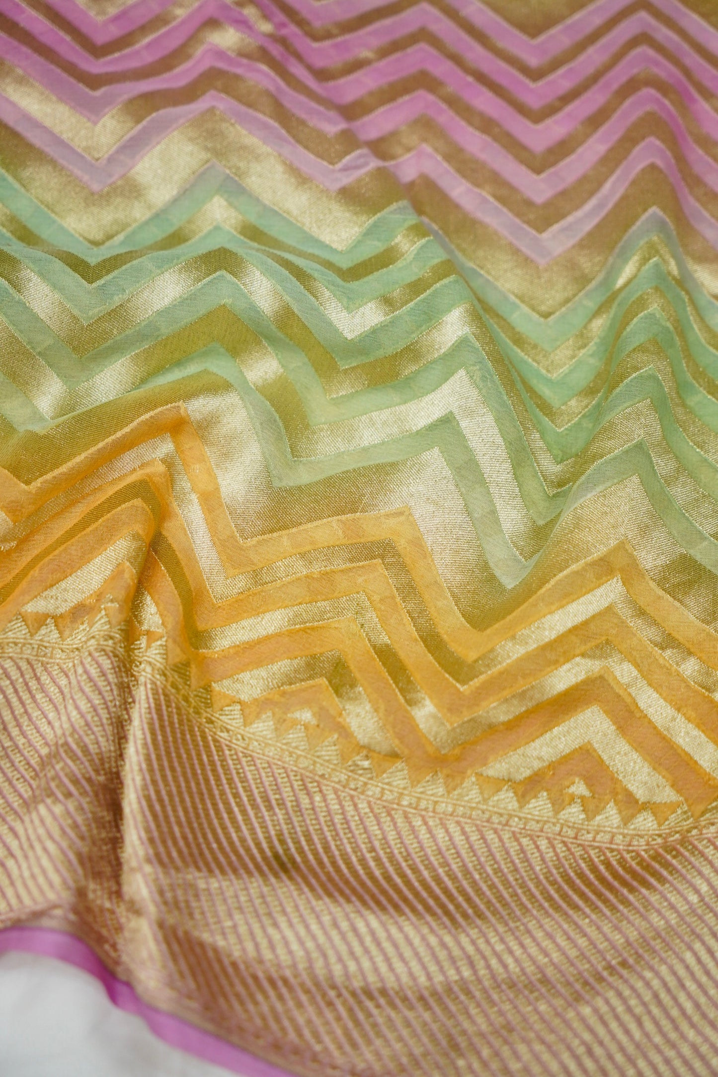 Pure Banarasi Khaddi Georgette Saree with Rangkat Design