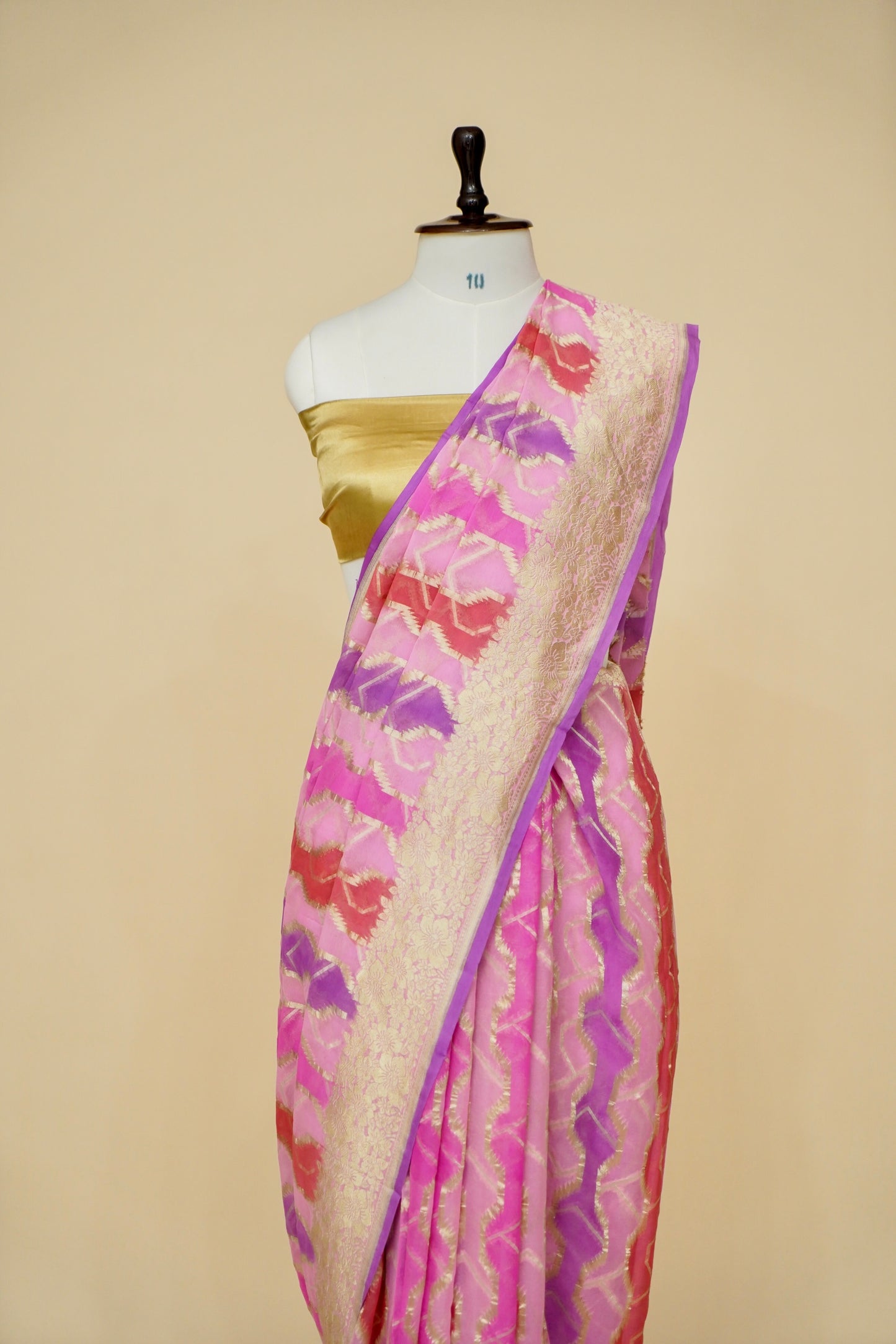 Pure Banarasi Khaddi Georgette Saree with Rangkat Pattern