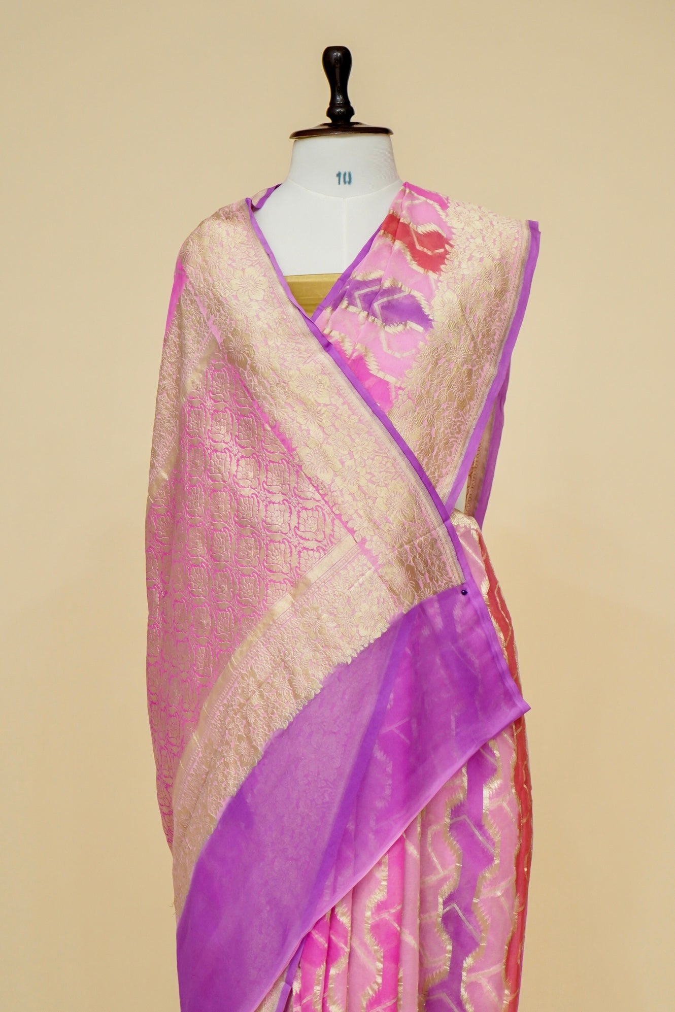 Pure Banarasi Khaddi Georgette Saree with Rangkat Pattern