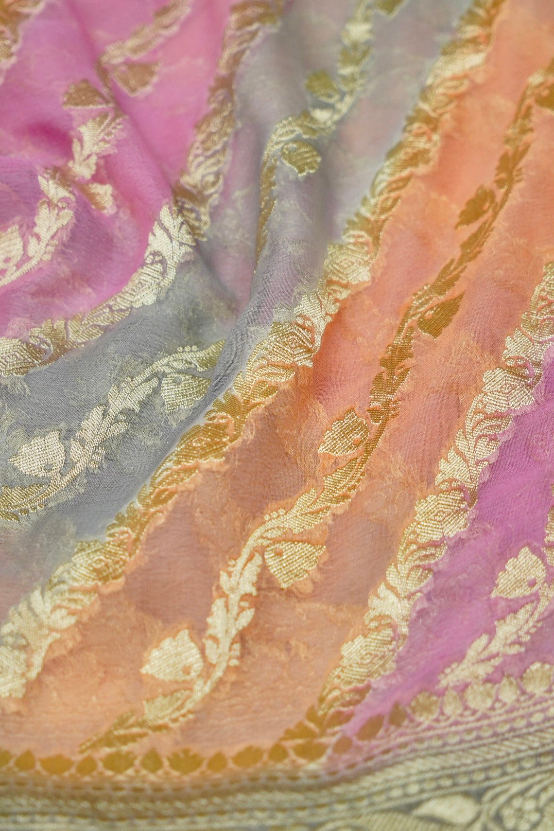 Pure Banarasi Khaddi Georgette Saree with Rangkat Design