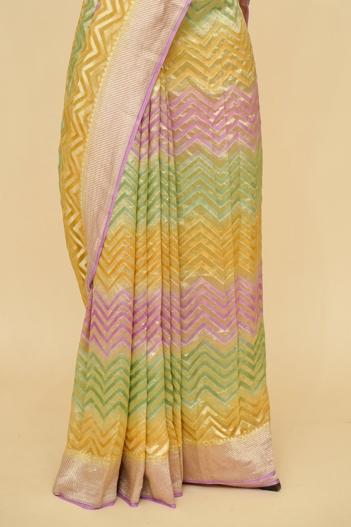 Pure Banarasi Khaddi Georgette Saree with Rangkat Design