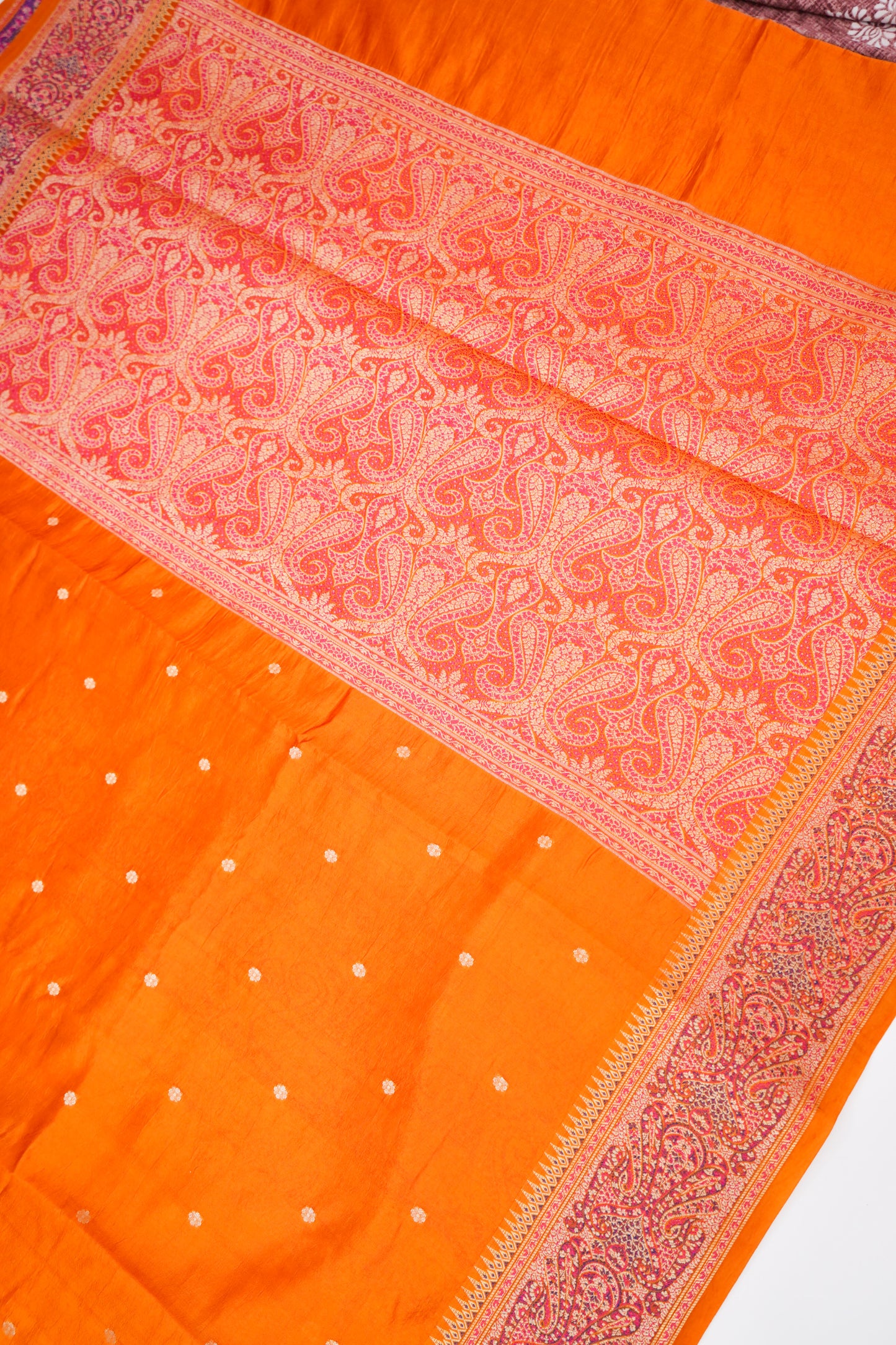 Pure Mango Katan Silk Saree with Jamewar Banarasi Border