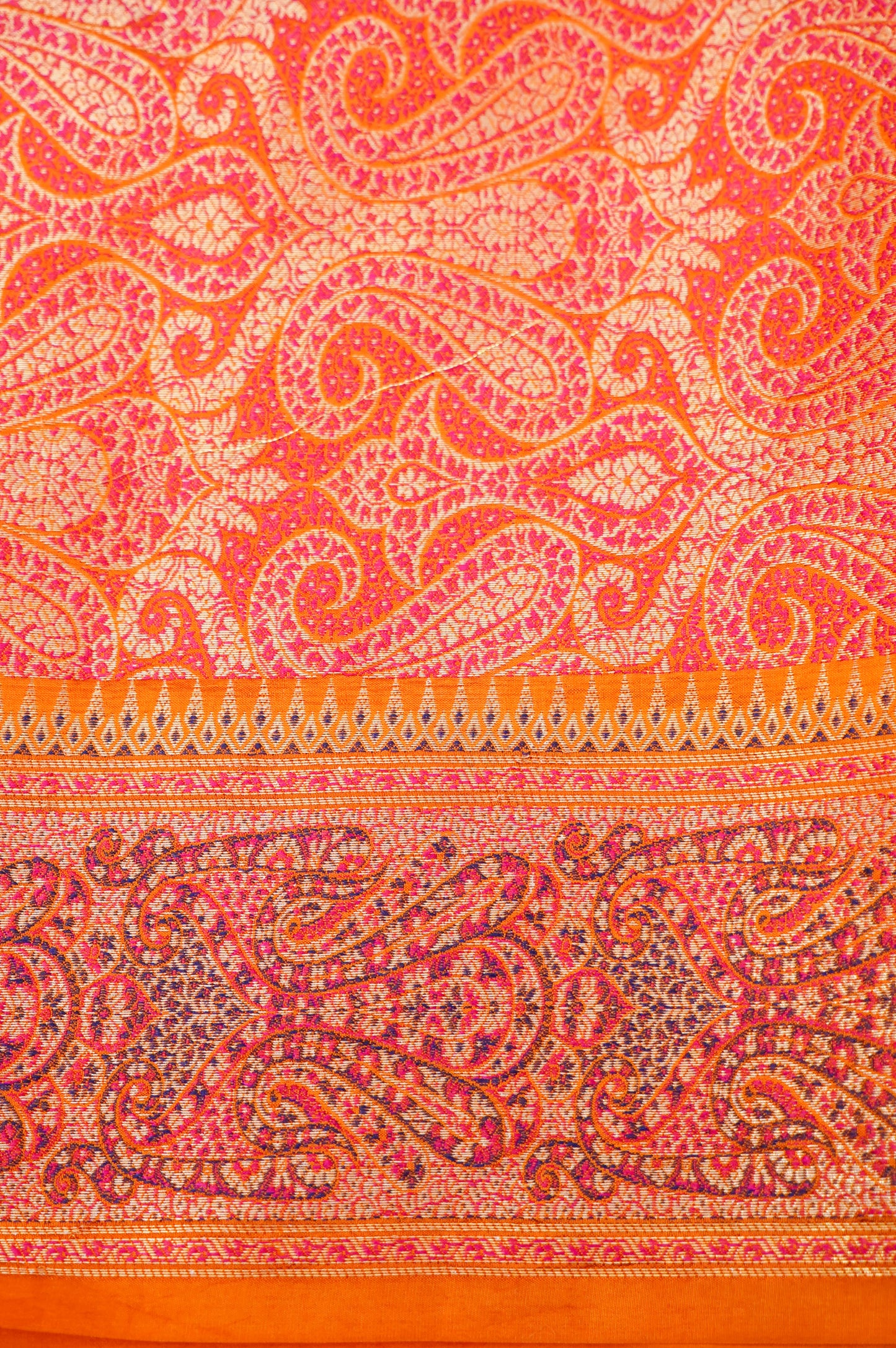 Pure Mango Katan Silk Saree with Jamewar Banarasi Border