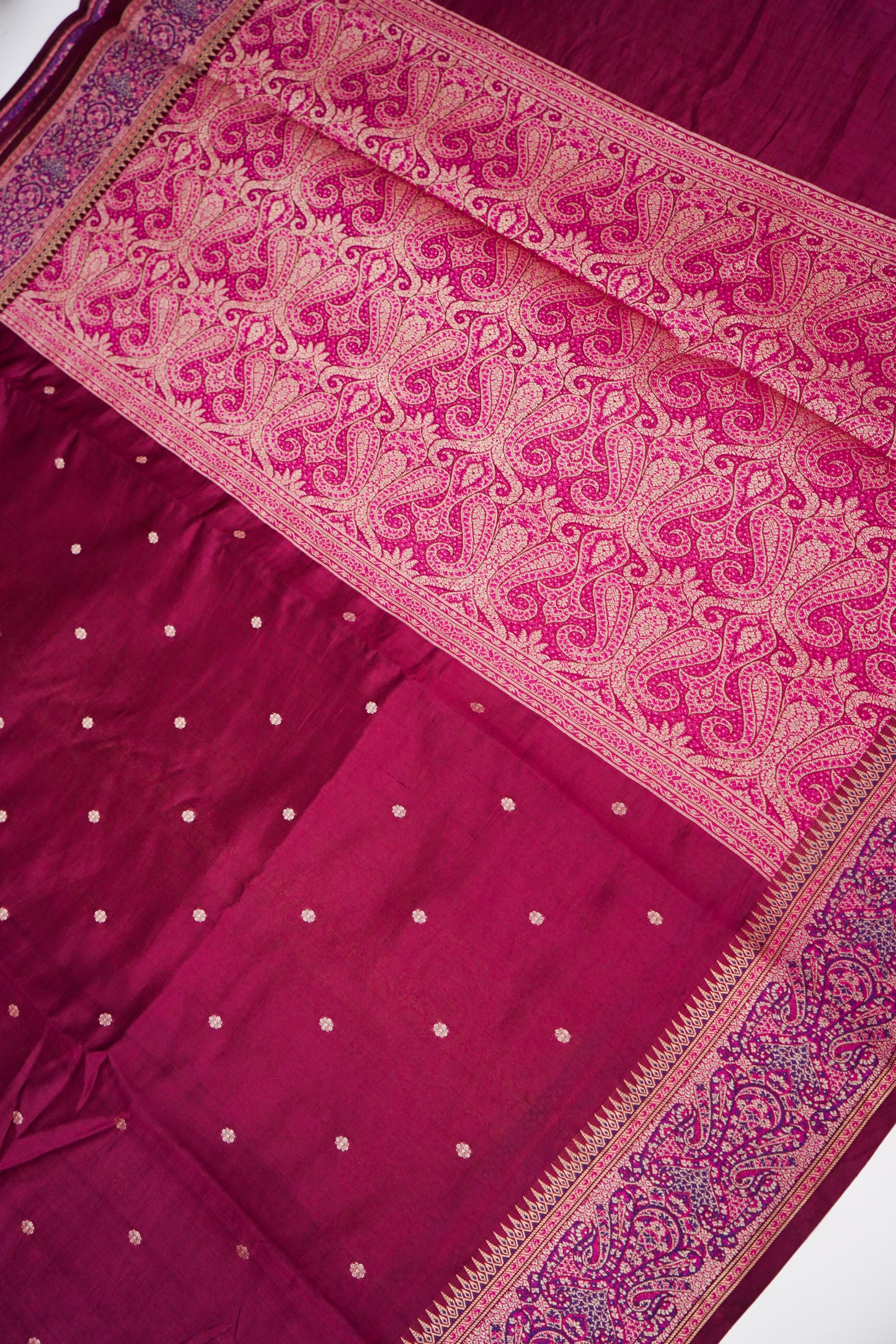Mango Katan Silk Saree with Jamewar Border and Pallu
