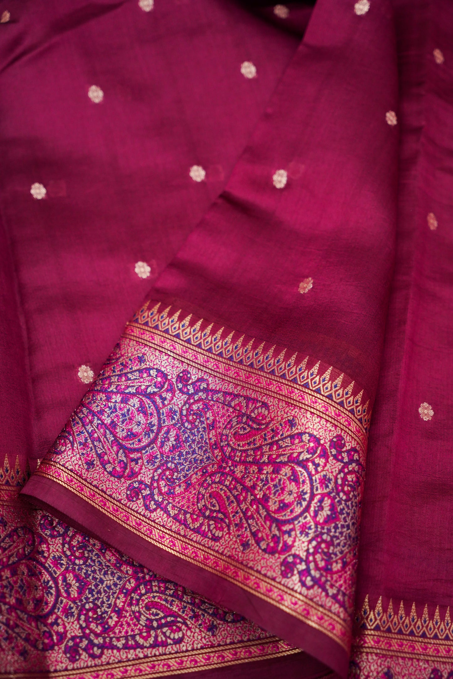 Mango Katan Silk Saree with Jamewar Border and Pallu
