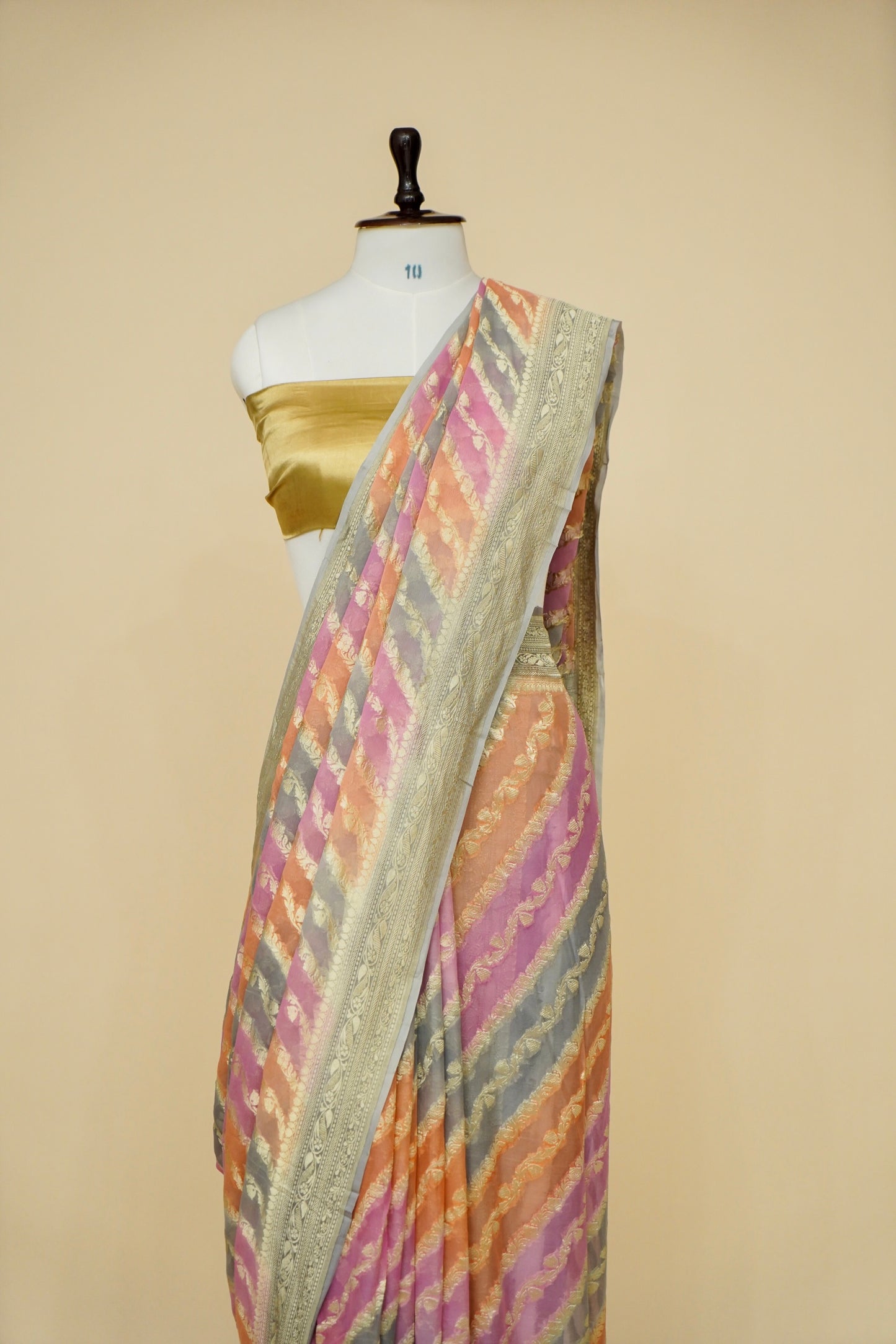 Pure Banarasi Khaddi Georgette Saree with Rangkat Design