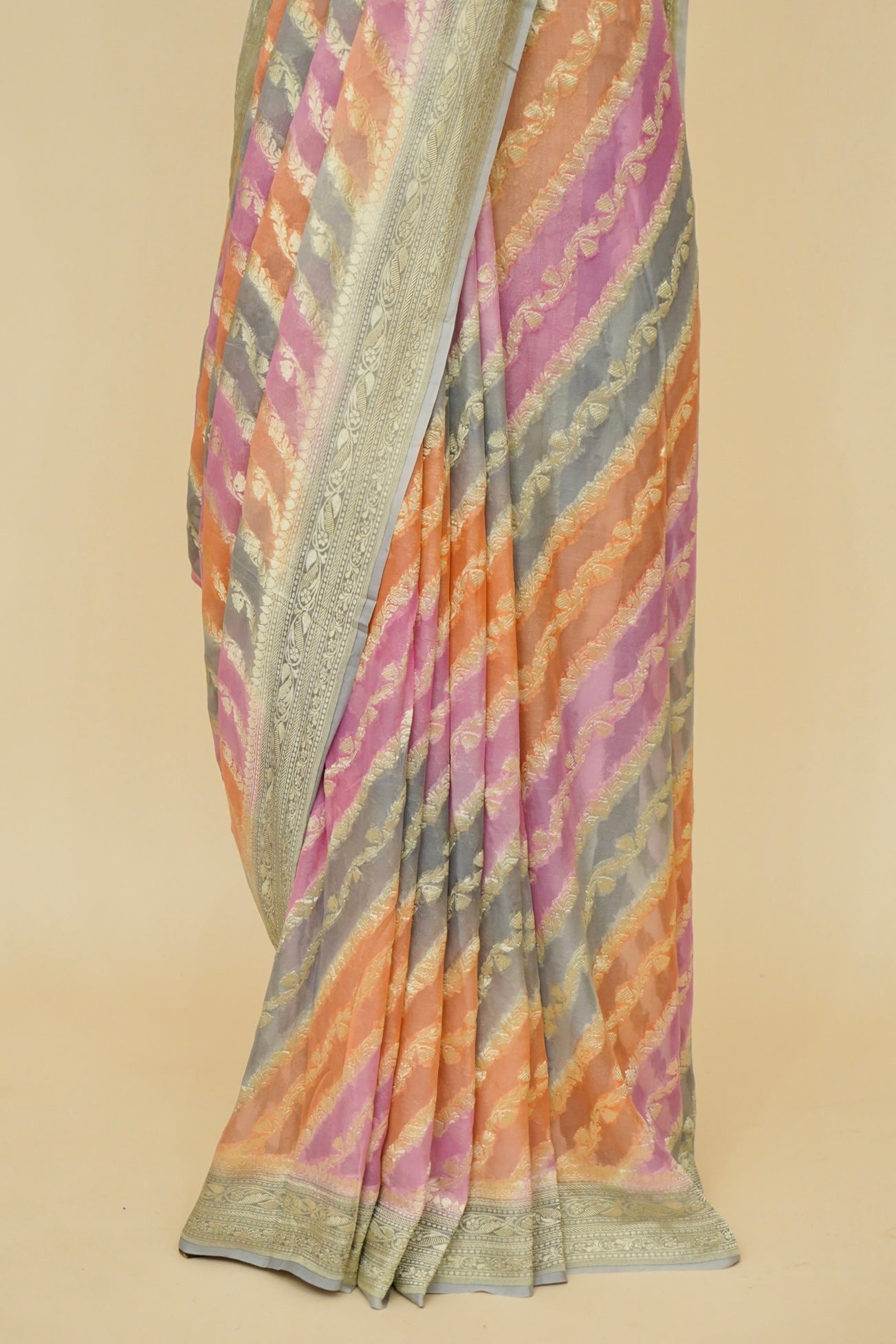 Pure Banarasi Khaddi Georgette Saree with Rangkat Design
