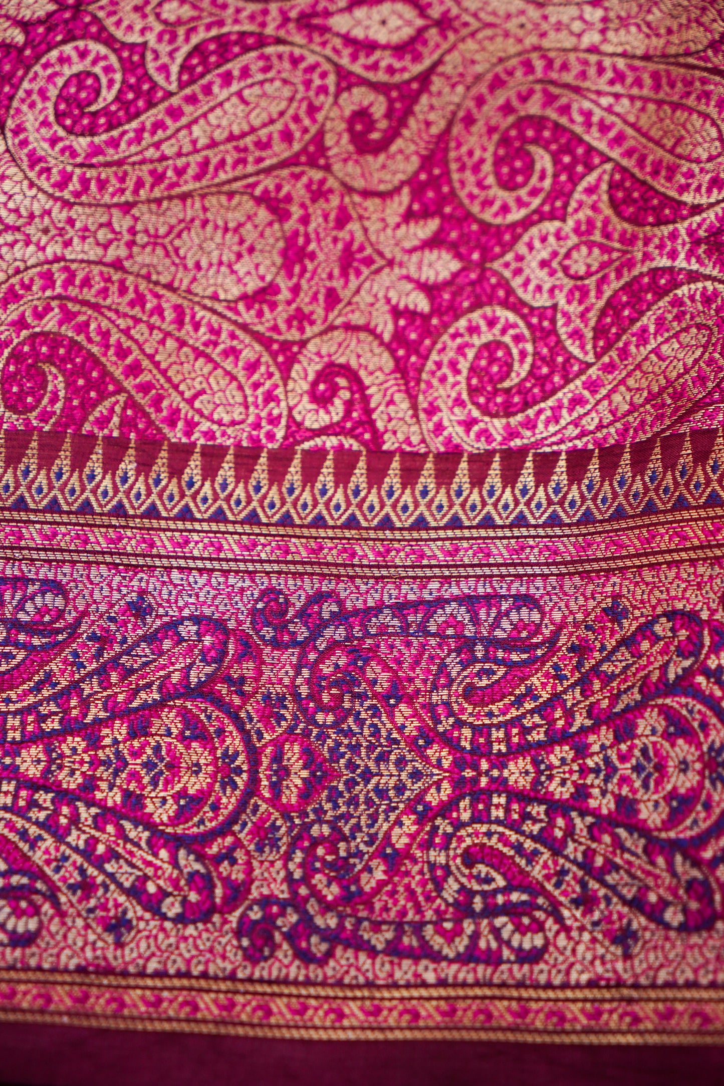 Mango Katan Silk Saree with Jamewar Border and Pallu