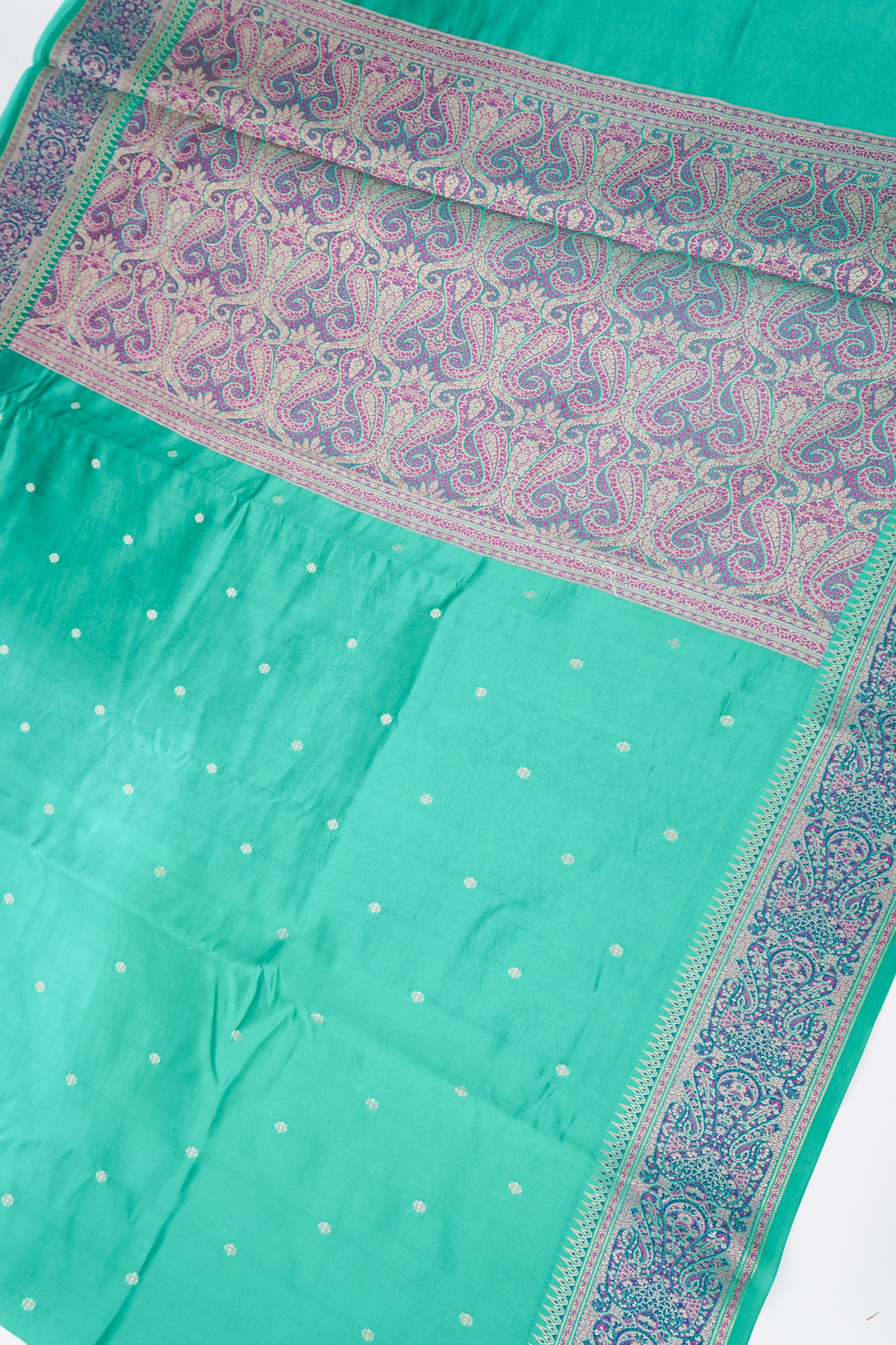 Pure Mango Katan Silk Saree with Jamewar Banarasi Border