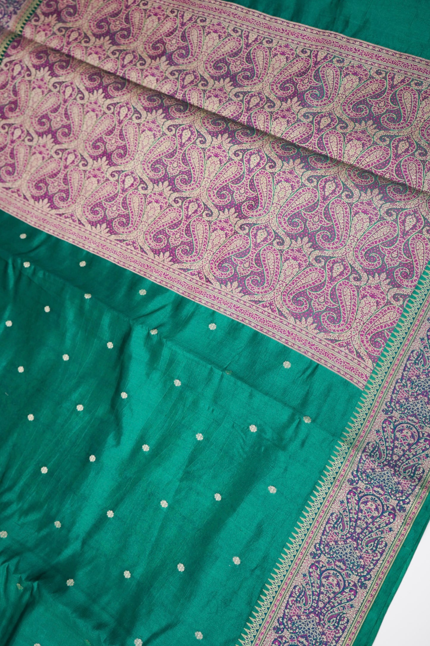 Pure Mango Katan Silk Saree with Jamewar Banarasi Border