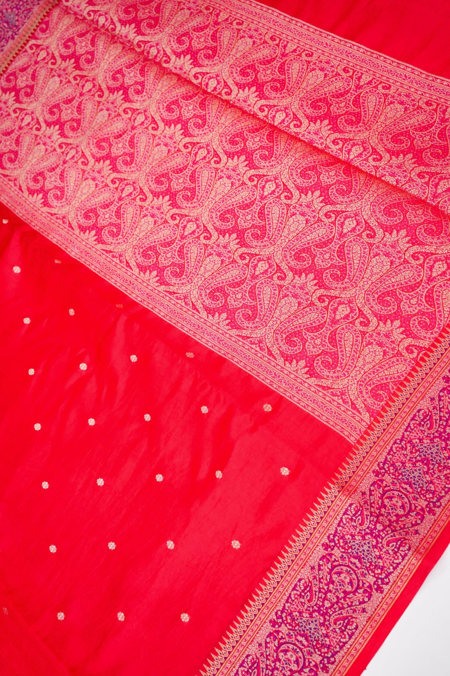 Pure Mango Katan Silk Saree with Banarasi Jamewar Border