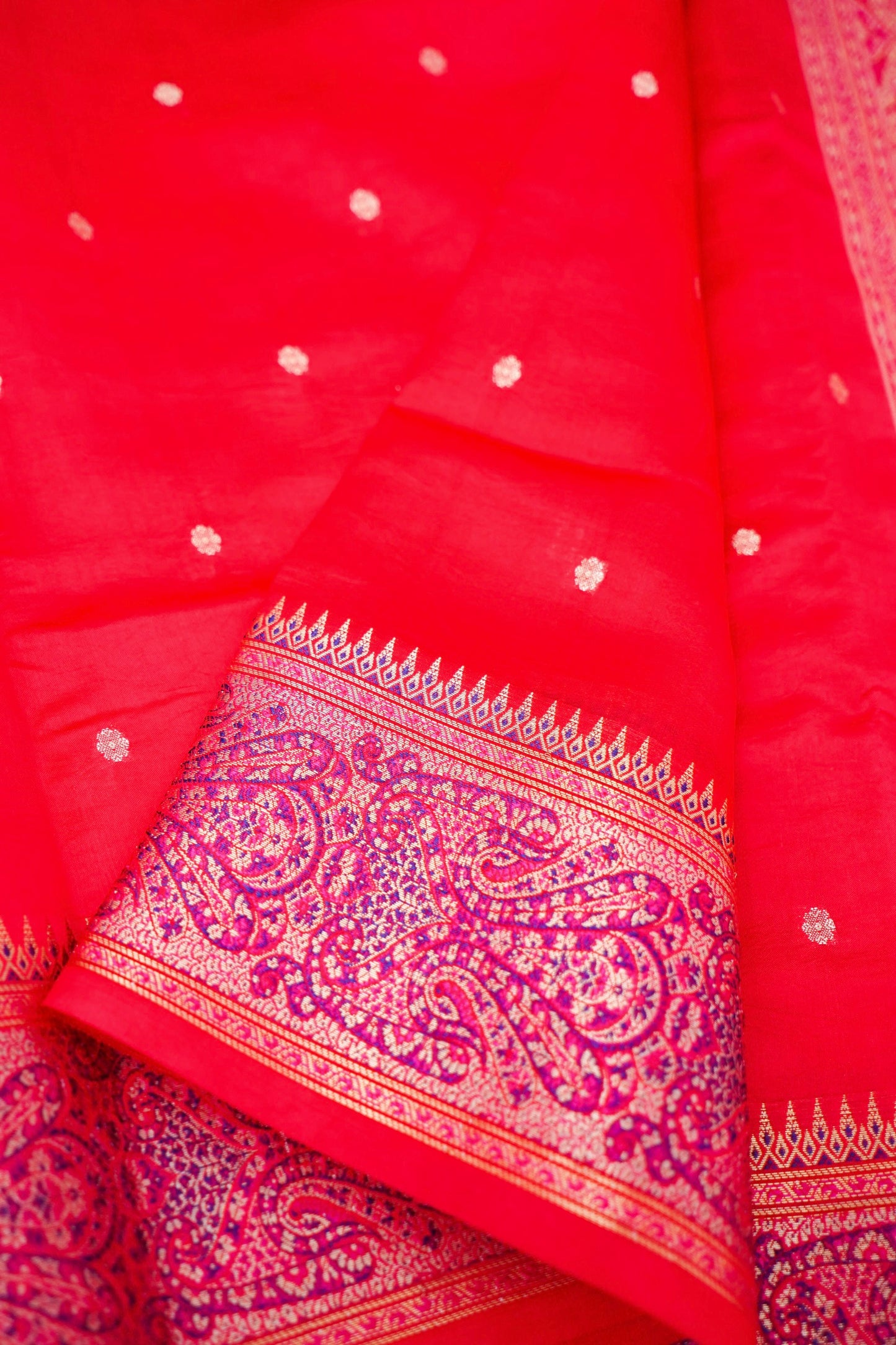 Pure Mango Katan Silk Saree with Banarasi Jamewar Border