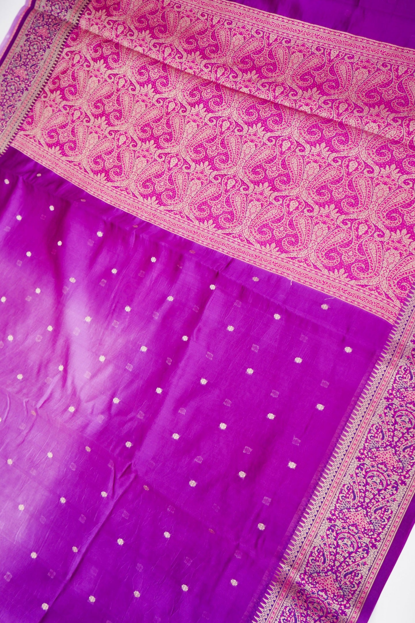 Pure Mango Katan Silk Saree with Banarasi Jamewar Border