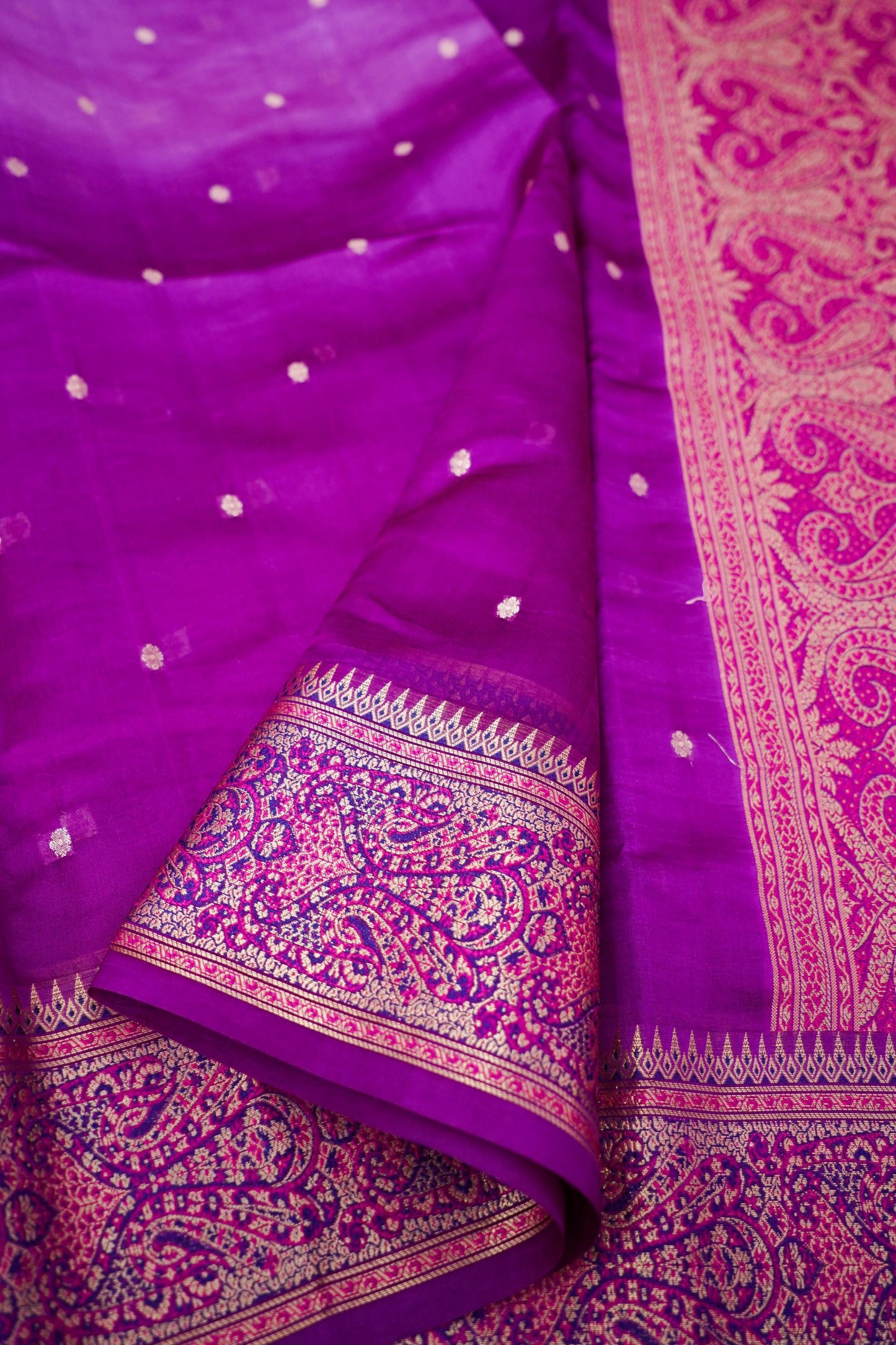 Pure Mango Katan Silk Saree with Banarasi Jamewar Border