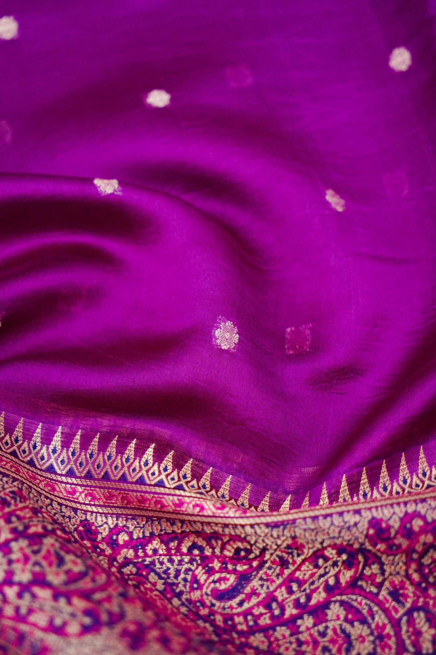Pure Mango Katan Silk Saree with Banarasi Jamewar Border