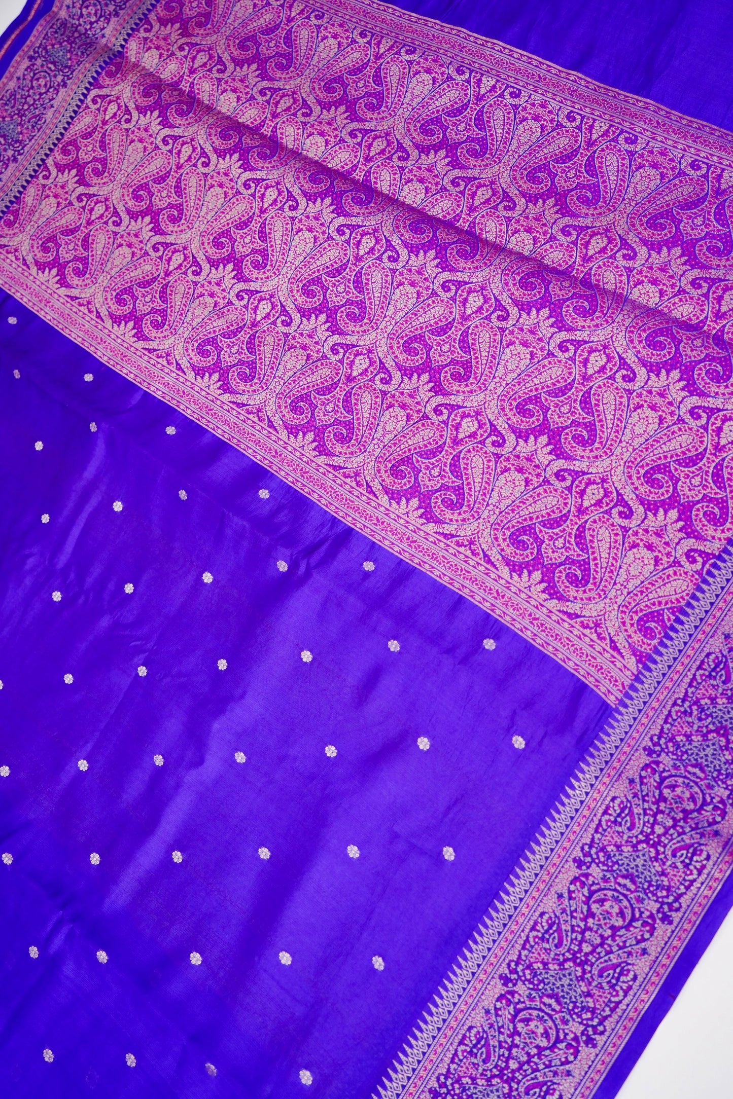 Pure Mango Katan Silk Saree with Jamewar Banarasi Border