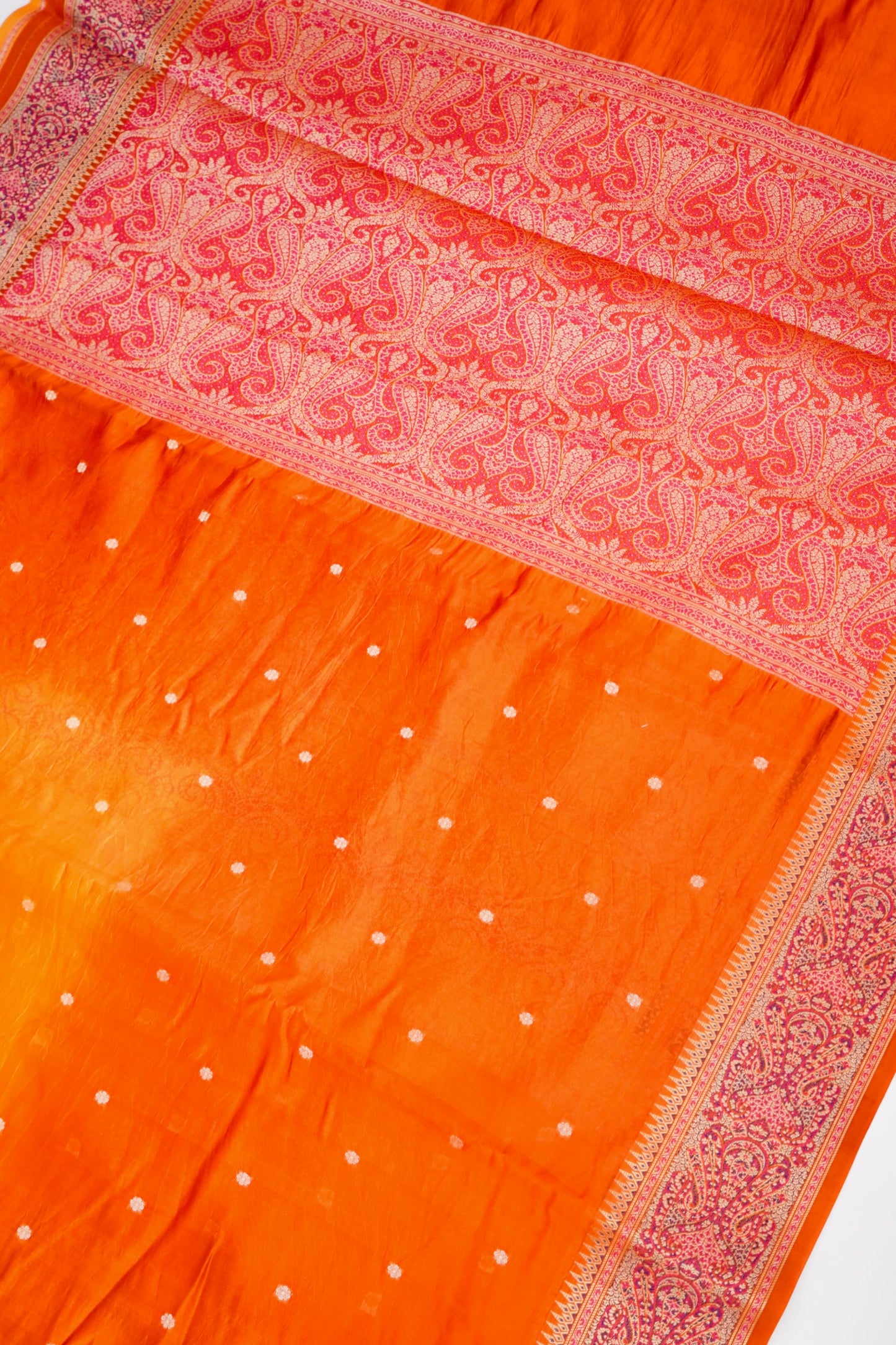 Pure Mango Katan Silk Saree with Jamewar Banarasi Border