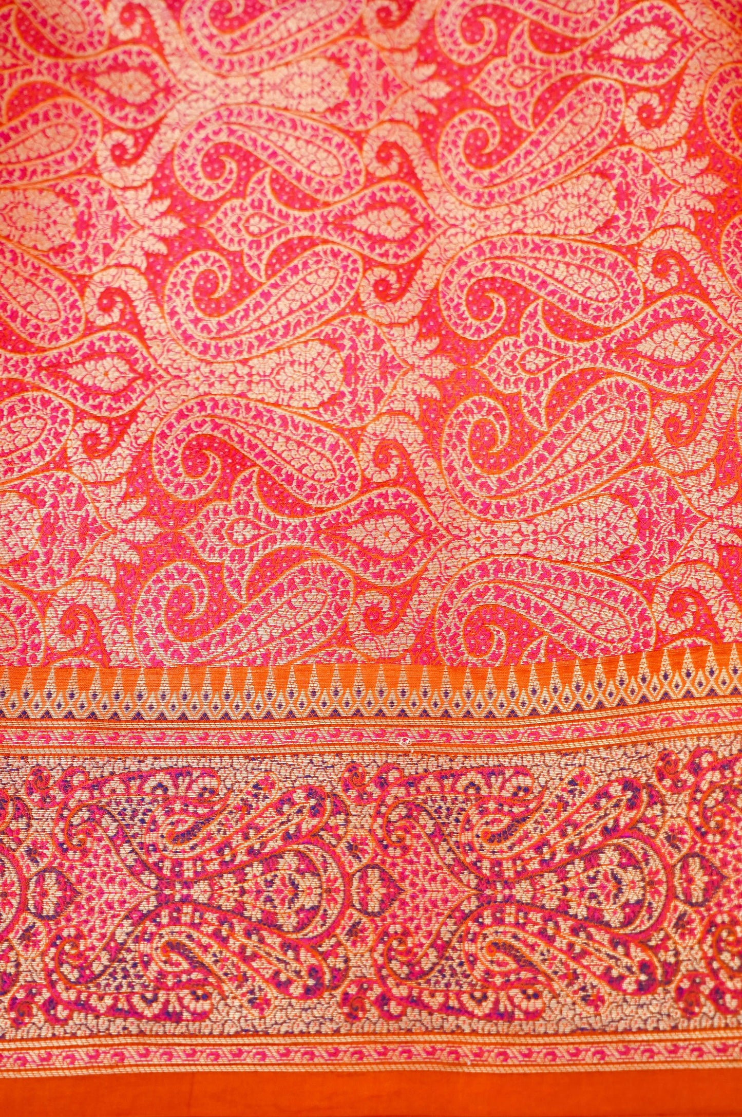 Pure Mango Katan Silk Saree with Jamewar Banarasi Border