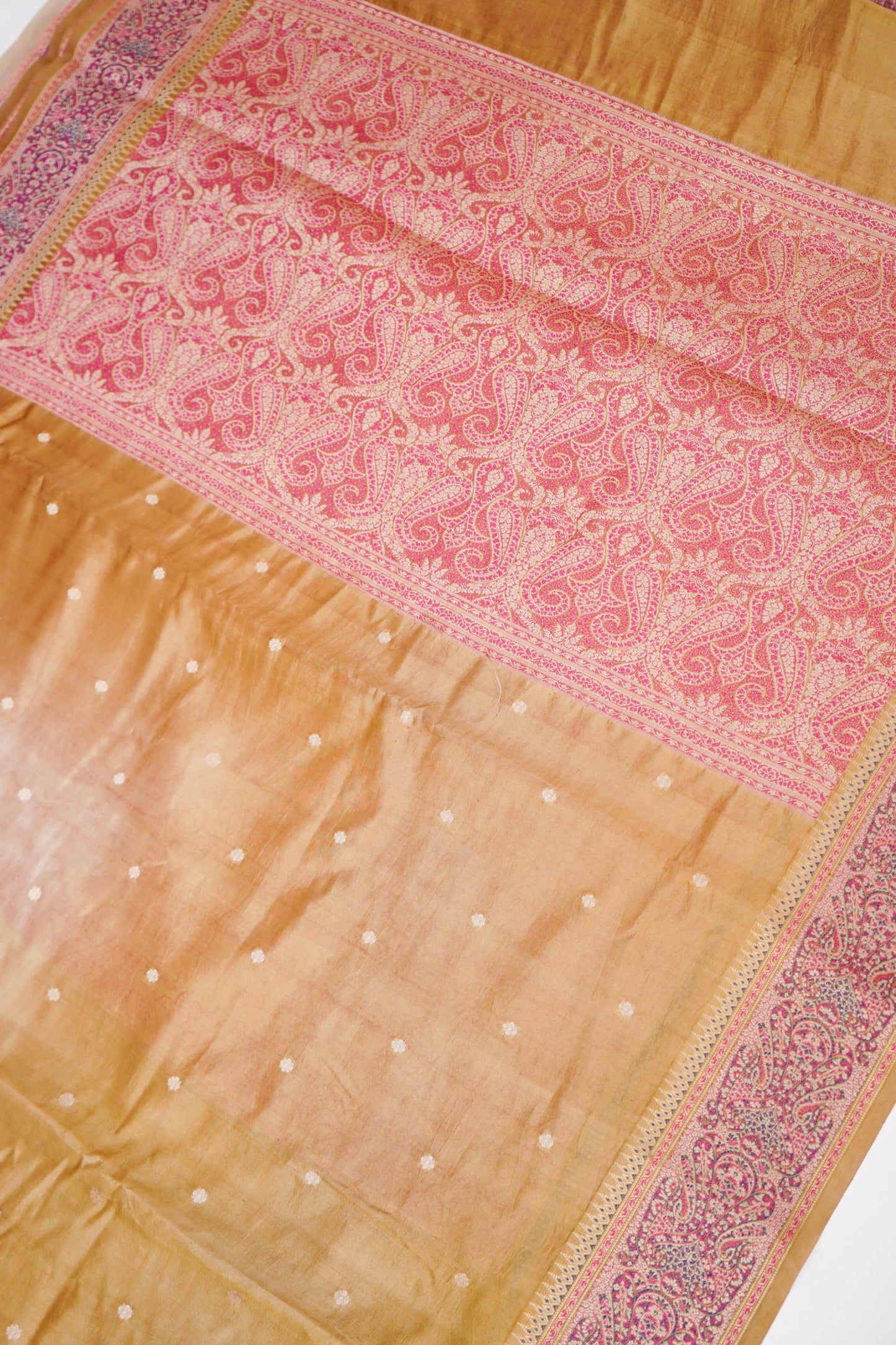 Pure Mango Katan Silk Saree with Jamewar Banarasi Border