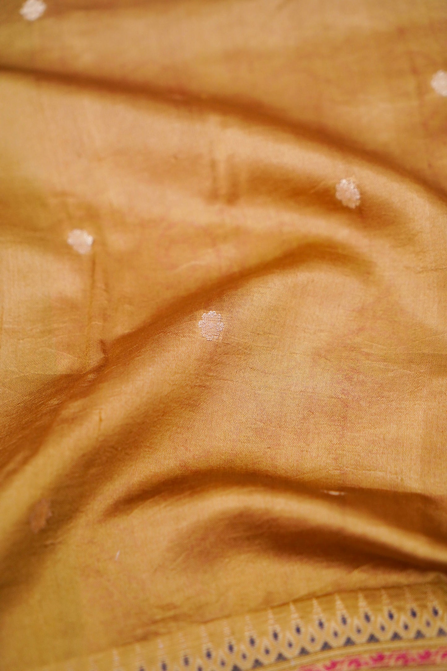 Pure Mango Katan Silk Saree with Jamewar Banarasi Border