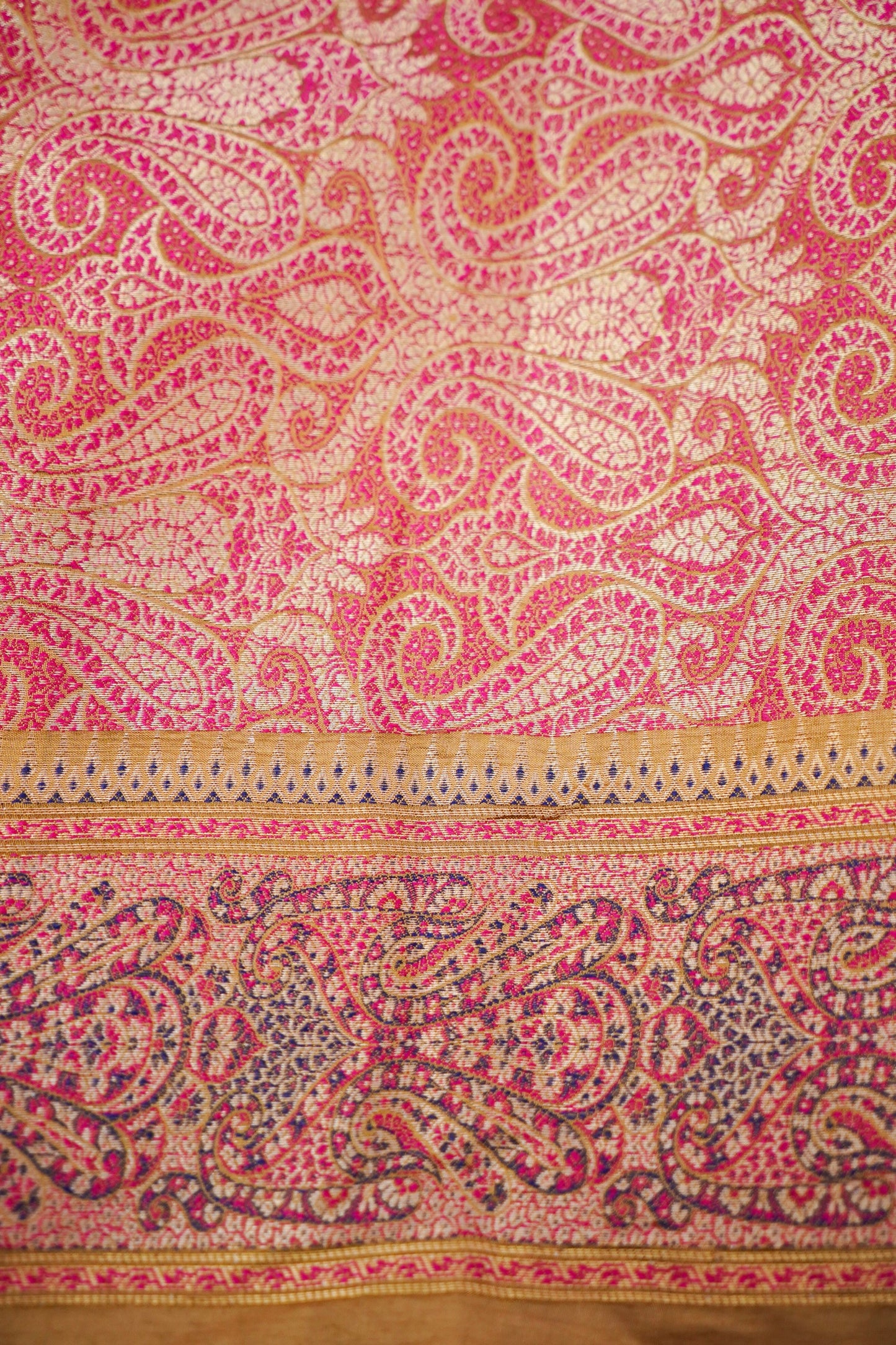Pure Mango Katan Silk Saree with Jamewar Banarasi Border