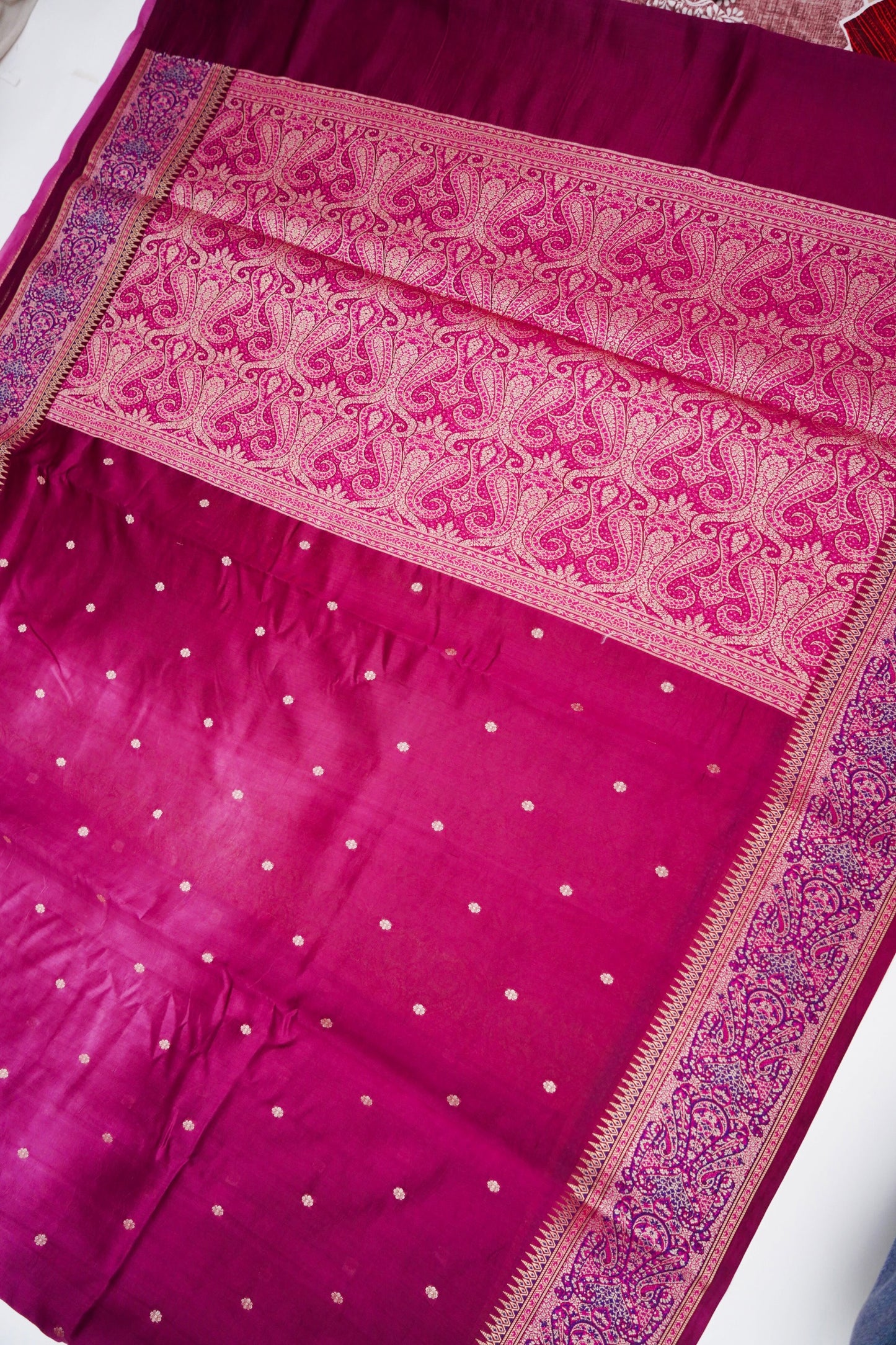 Pure Mango Katan Silk Saree with Jamewar Banarasi Border