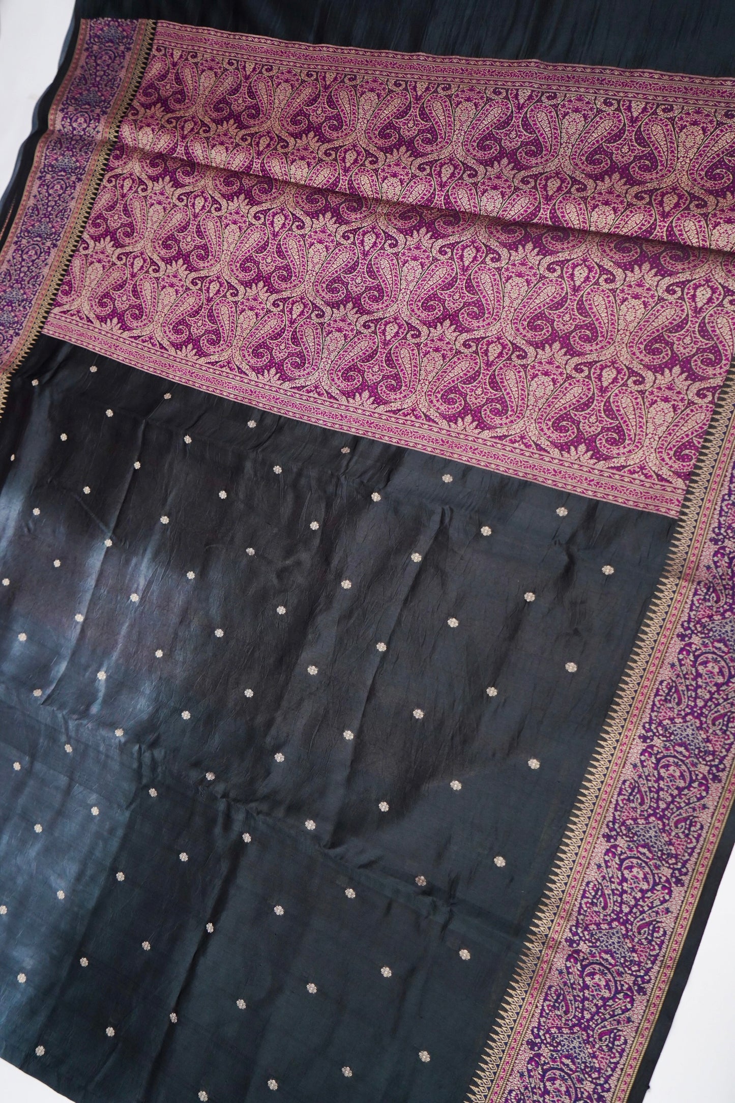Pure Mango Katan Silk Saree with Jamewar Banarasi Border