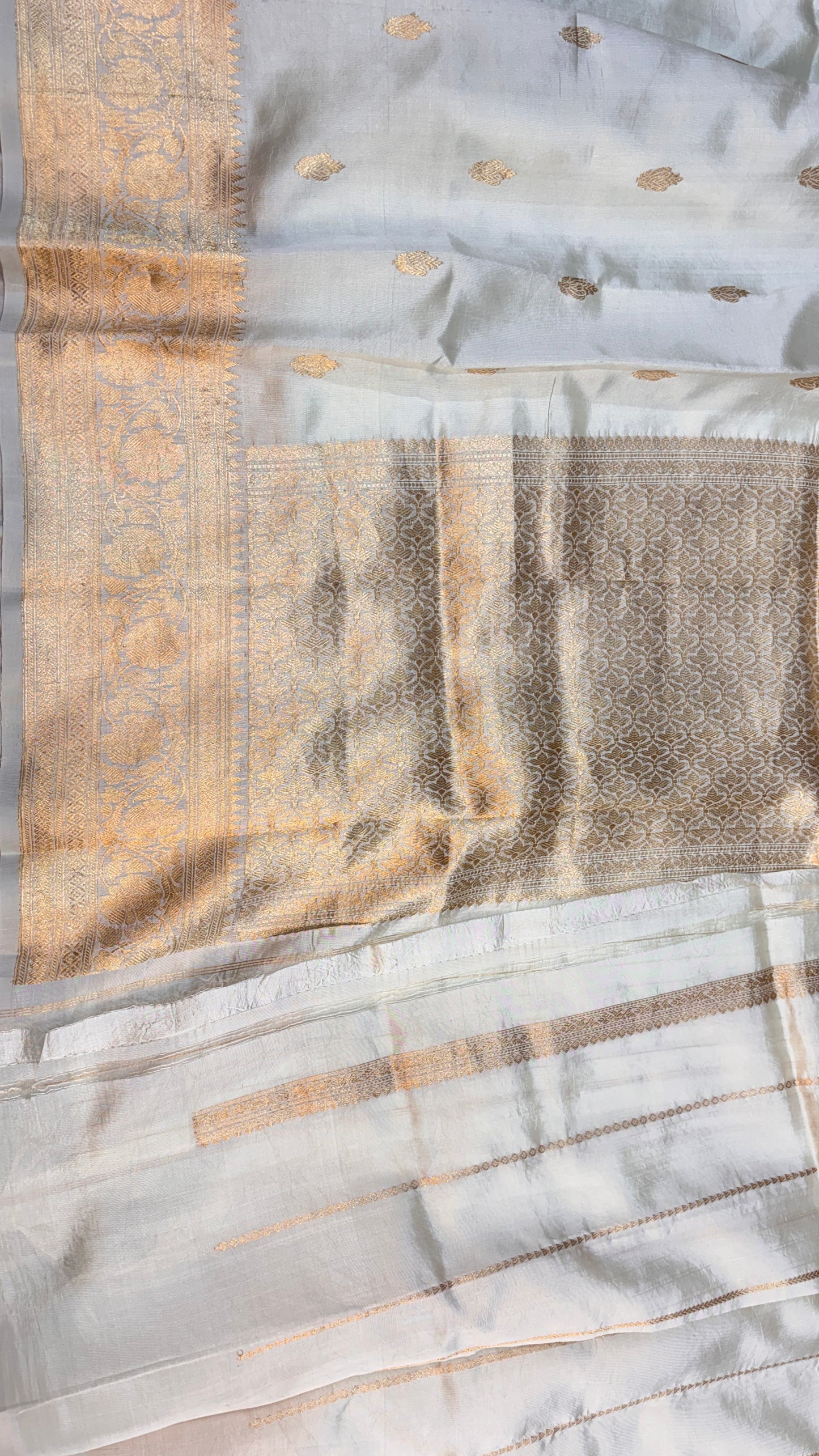 Ice Blue Raw Mango Silk Saree